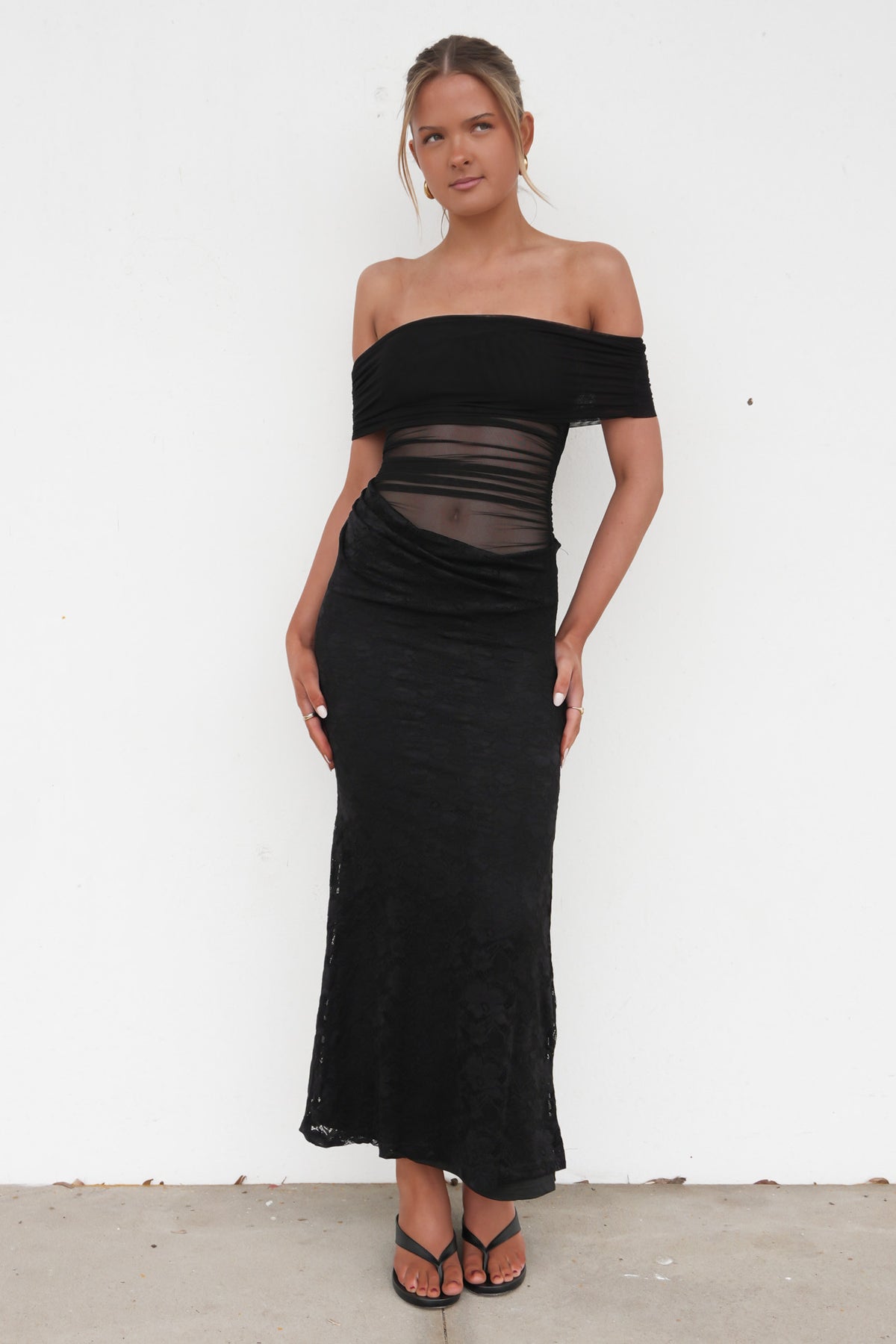 Tiffany Lace Maxi Dress Black