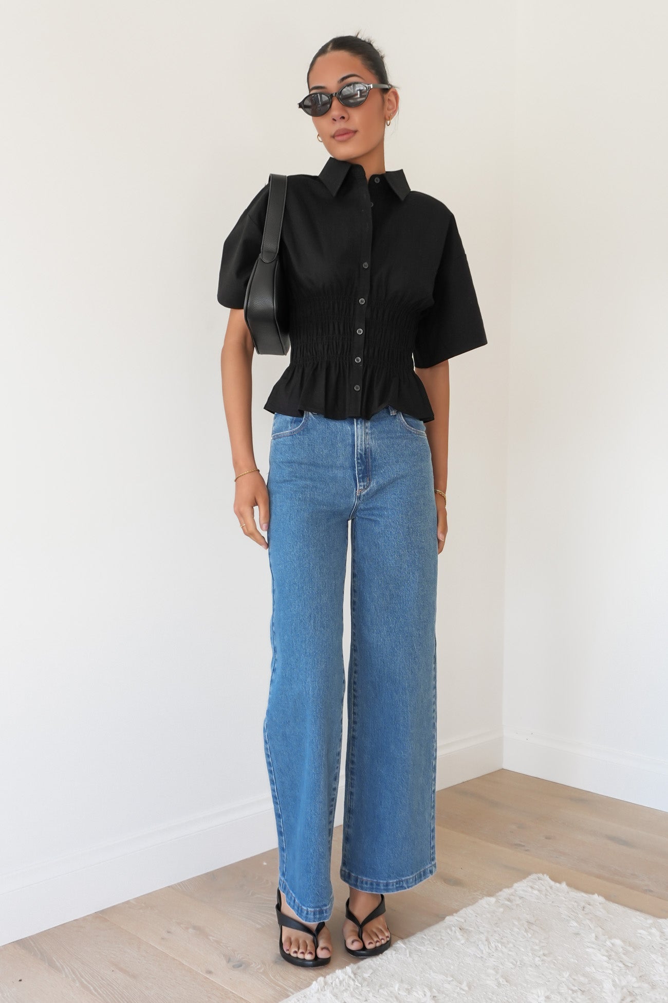 Timeless Shirred Top Black