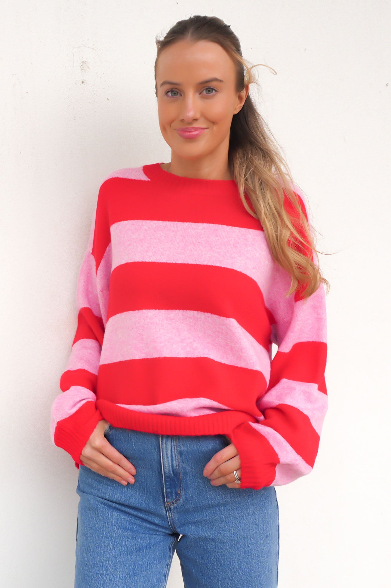 Tiva-Knit-Jumper-Red-Pink-Stripe-f