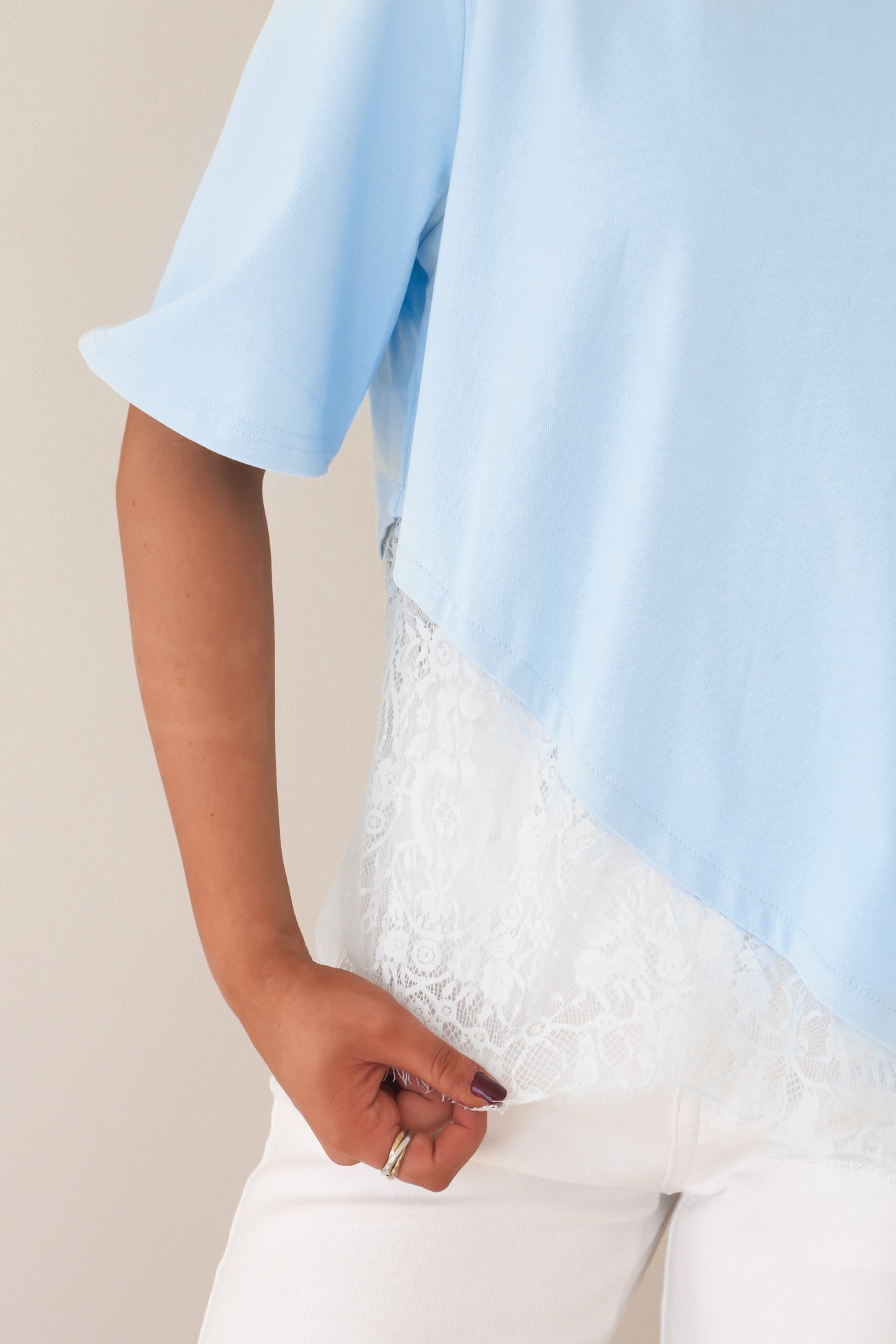 Tommi Lace Tee Blue