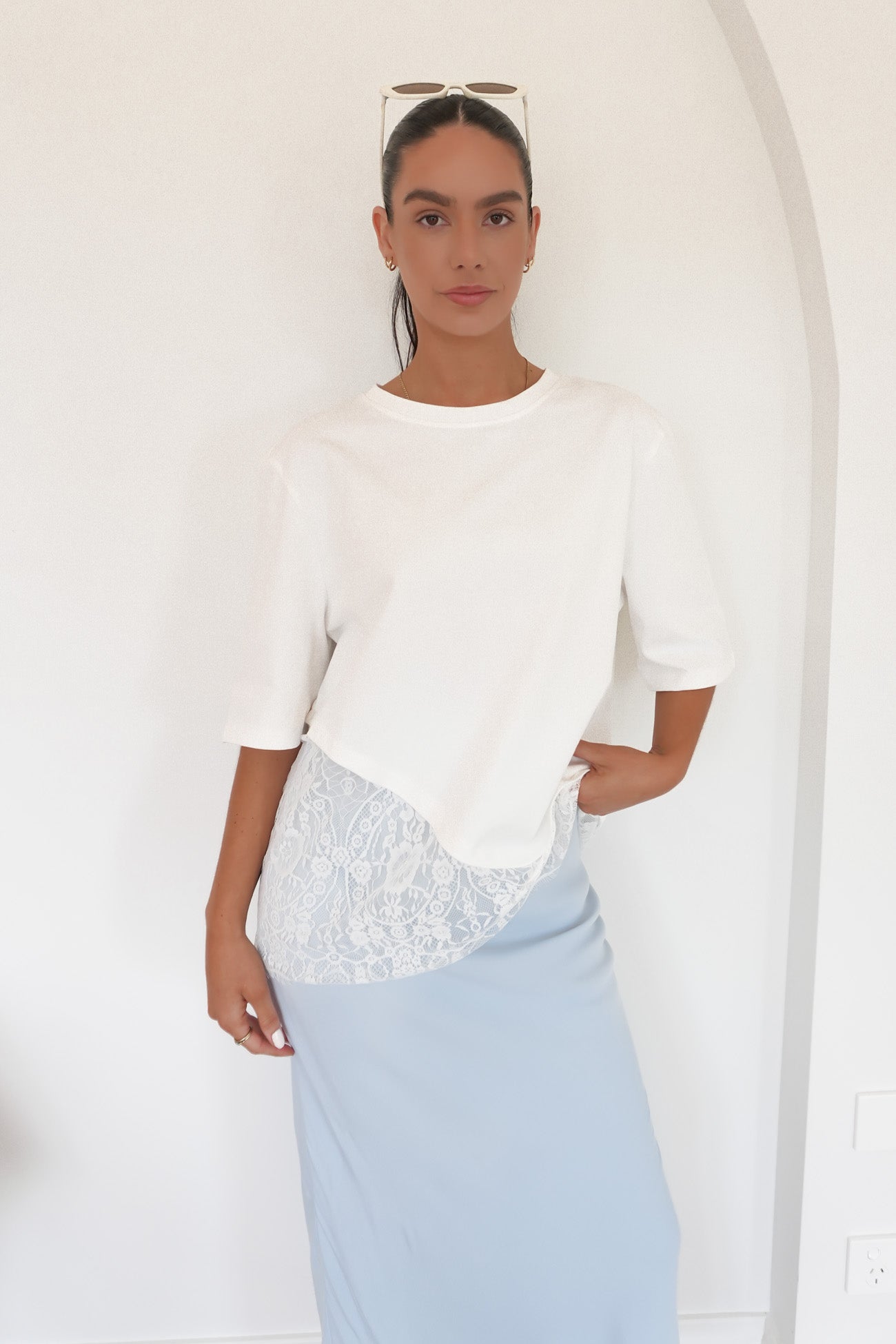 Tommi Lace Tee White