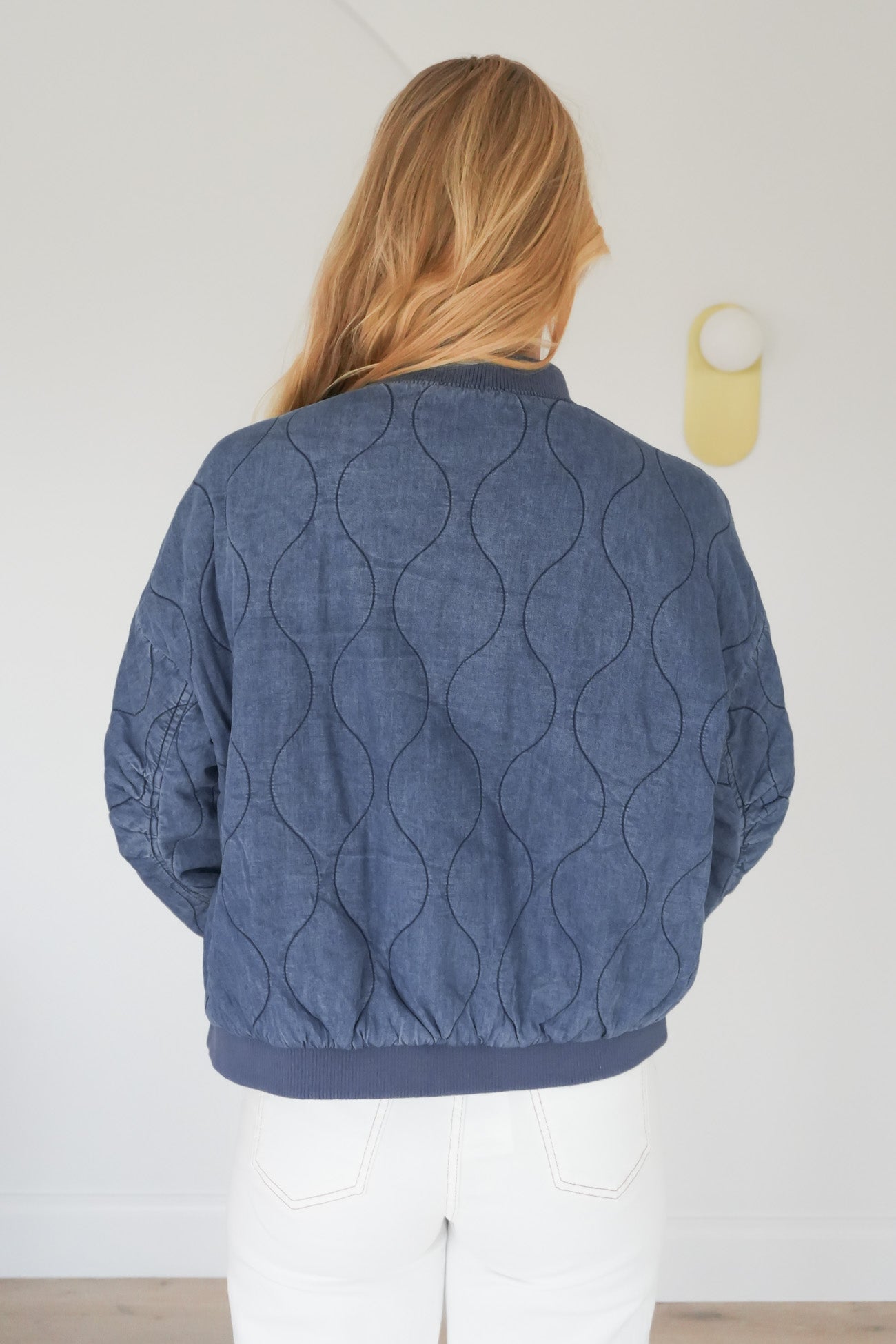 Toni Bomber Jacket Mid Blue Denim
