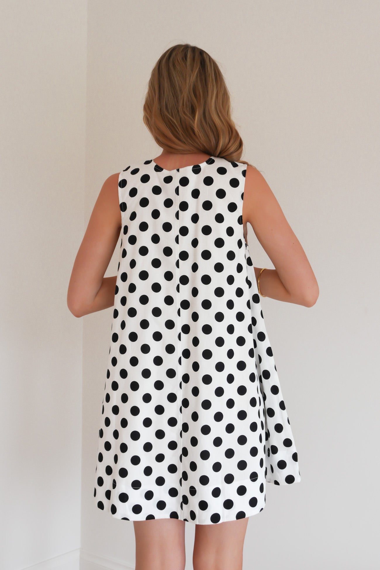 Torrah Mini Dress White Polka Dot