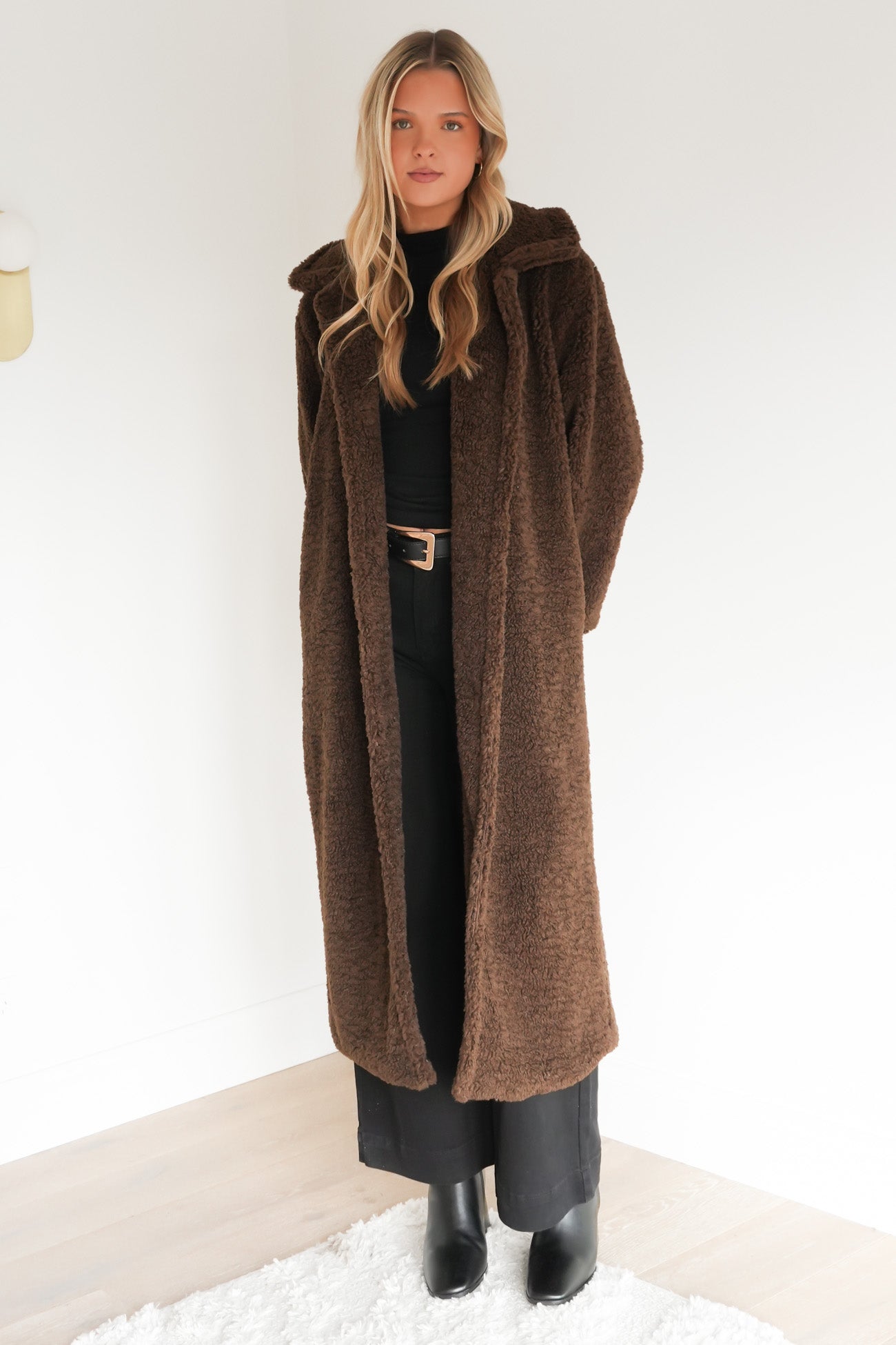 Tracie Teddy Coat Chocolate