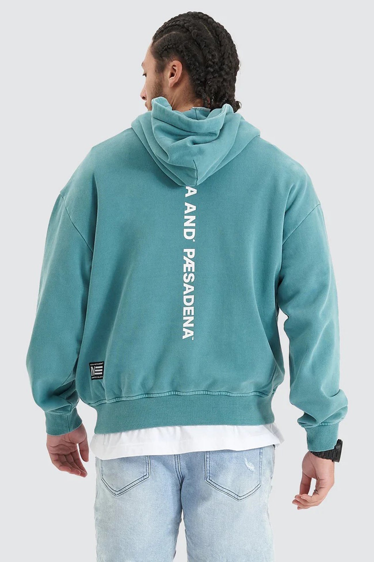 Umpire Heavy Box Fit Hooded Sweater Pigment Teal