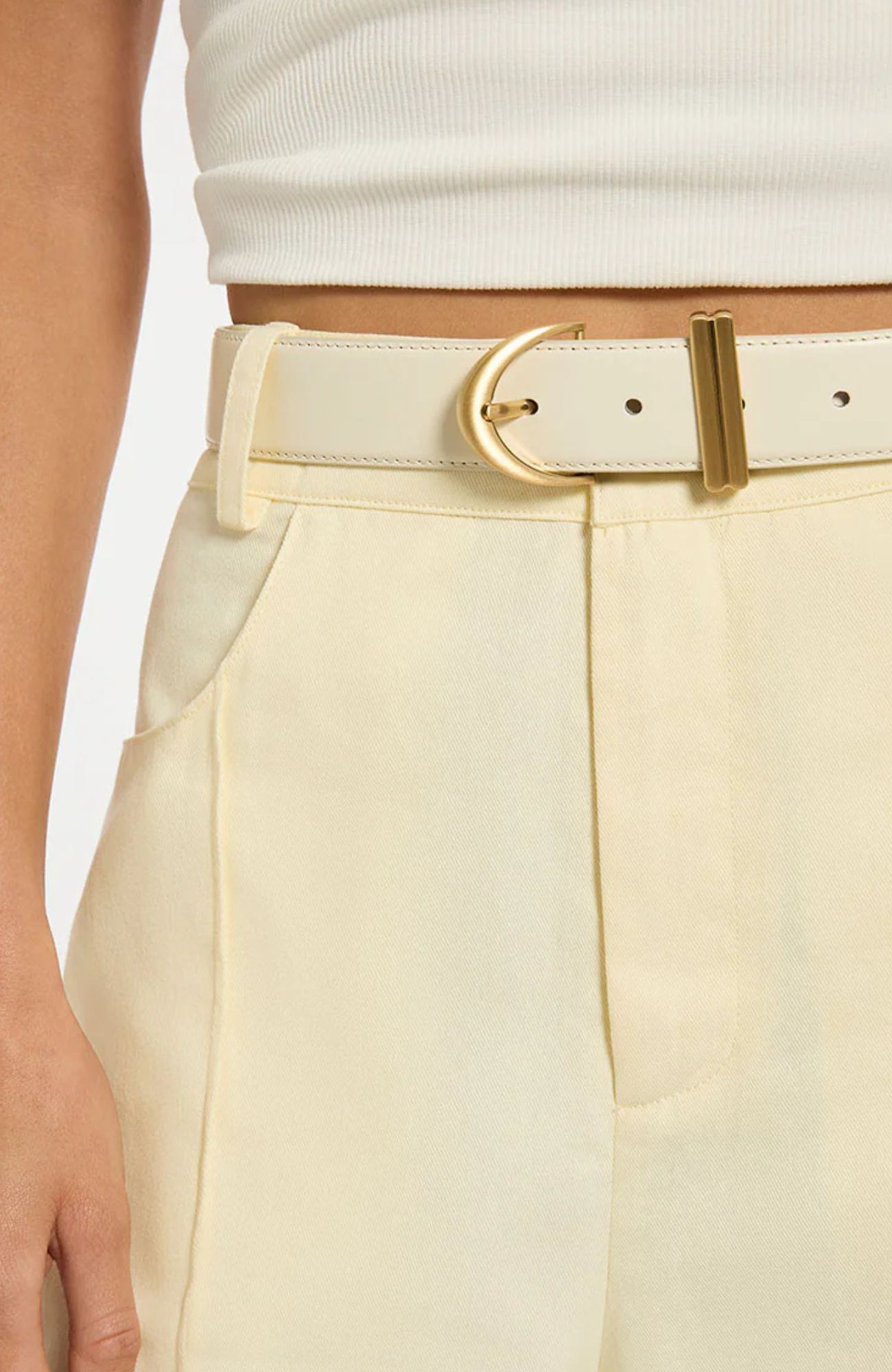 Under Your Spell Belt Ivory Nappa Gold