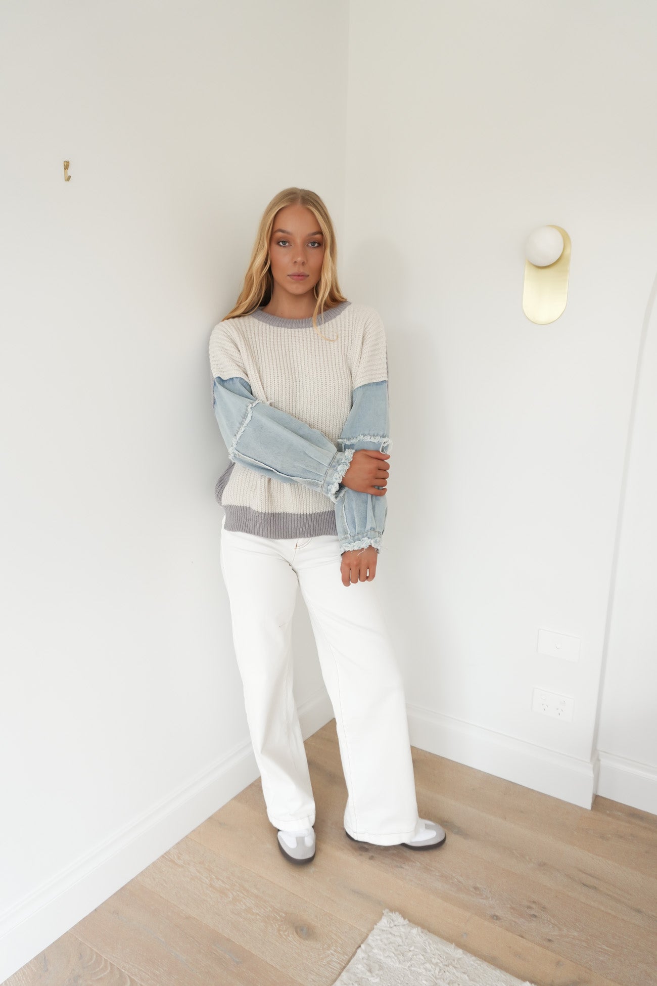Vayla Knit Jumper Blue Grey