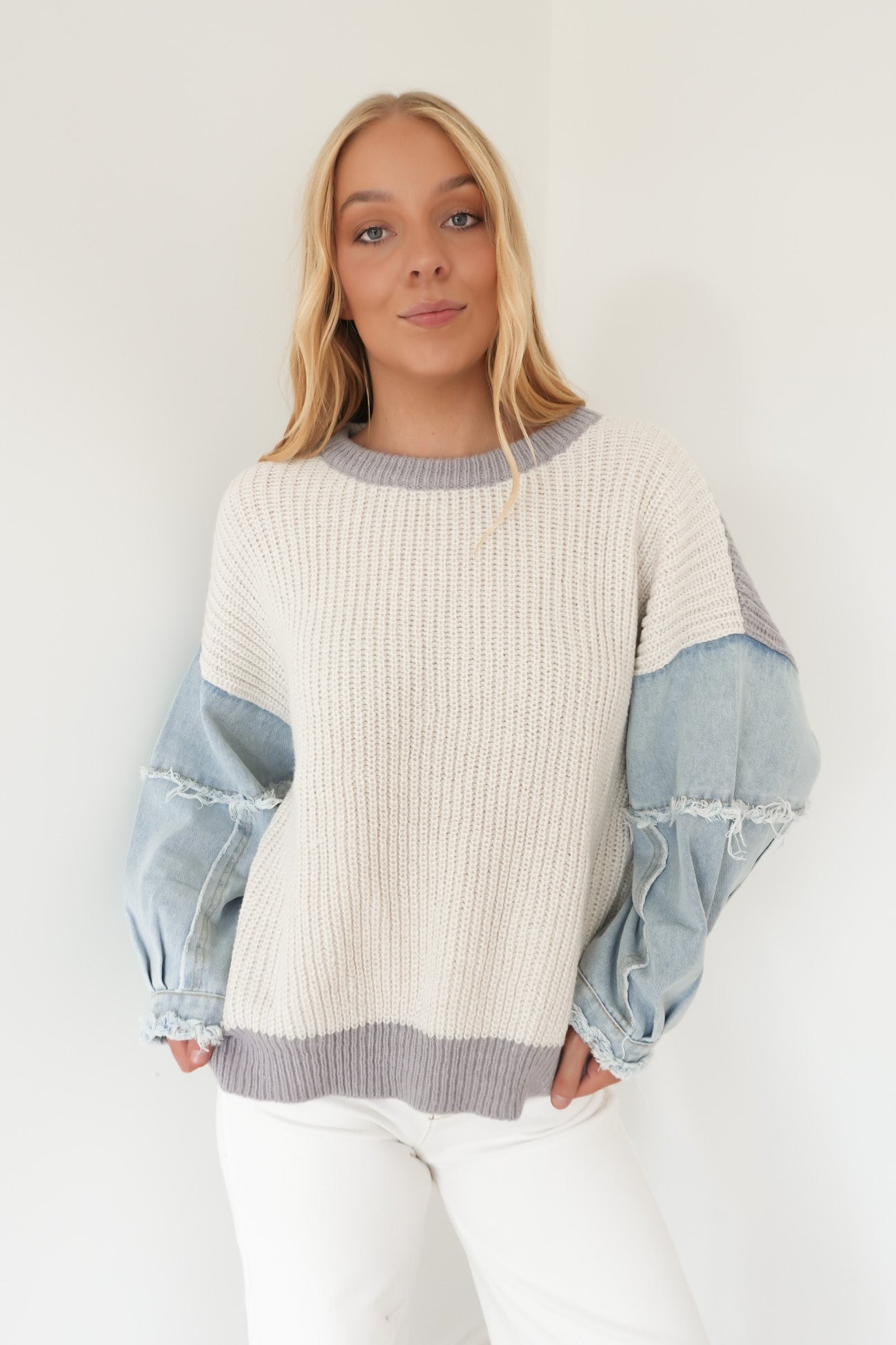 Vayla Knit Jumper Blue Grey