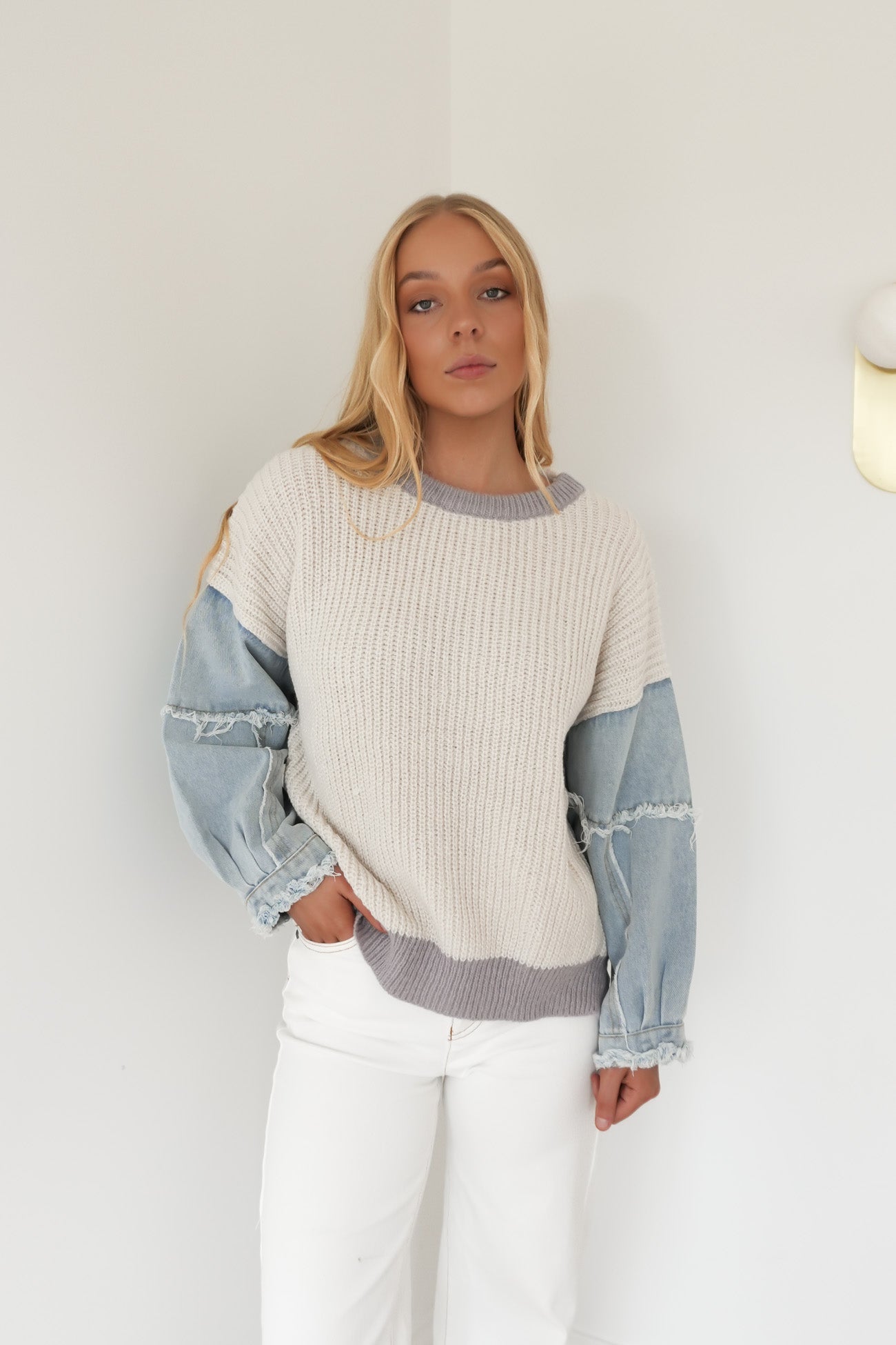 Vayla Knit Jumper Blue Grey