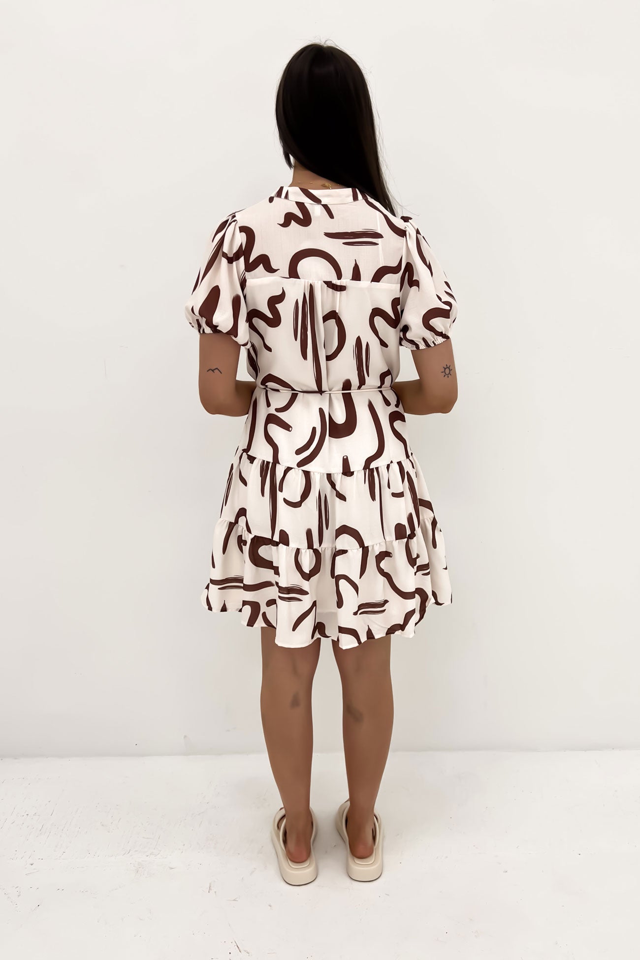 Vickie Mini Dress Brown Swirl