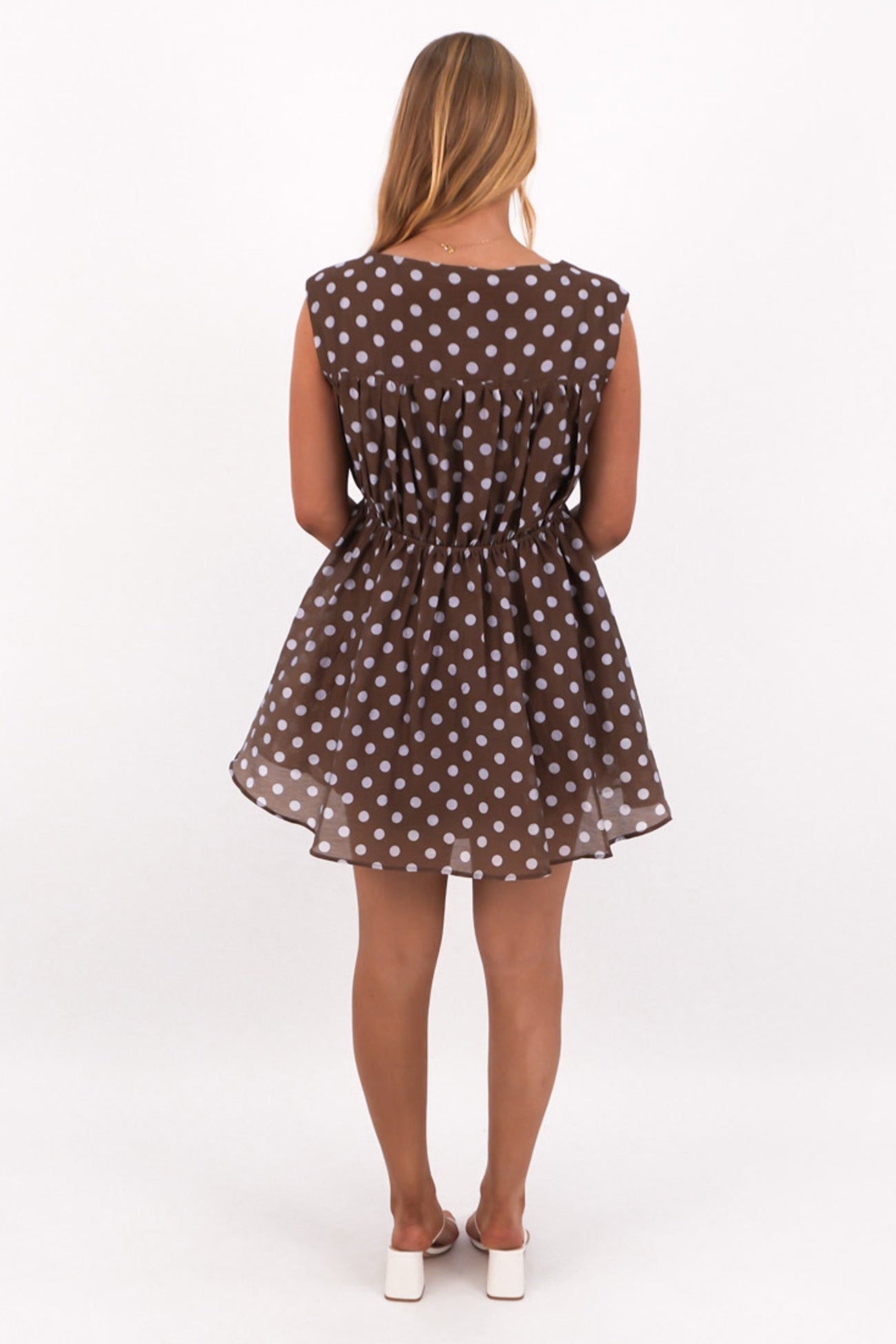 Vienne Mini Dress Chocolate Polka Dot