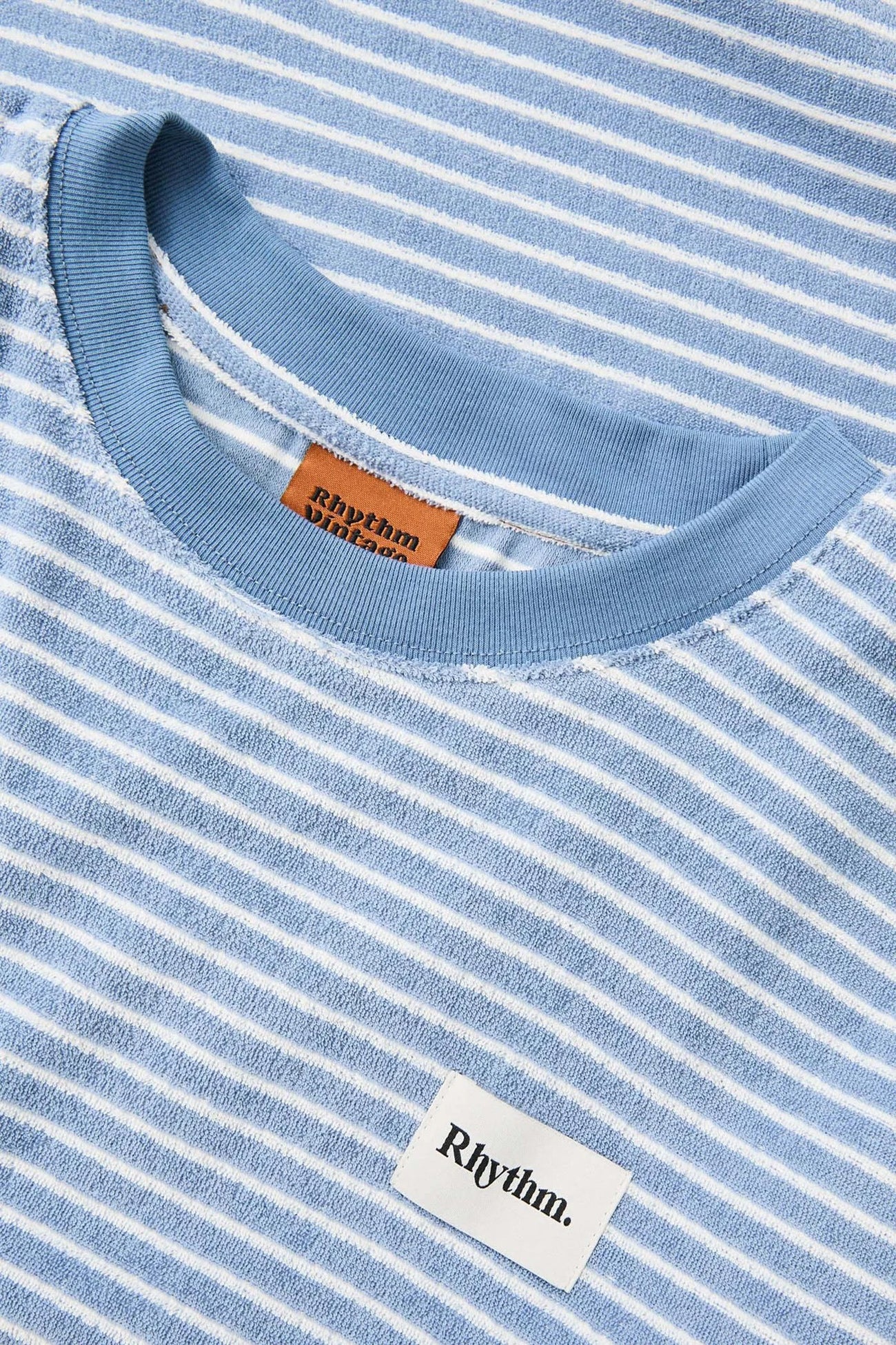 Vintage Terry Stripe Short Sleeve T-Shirt Blue