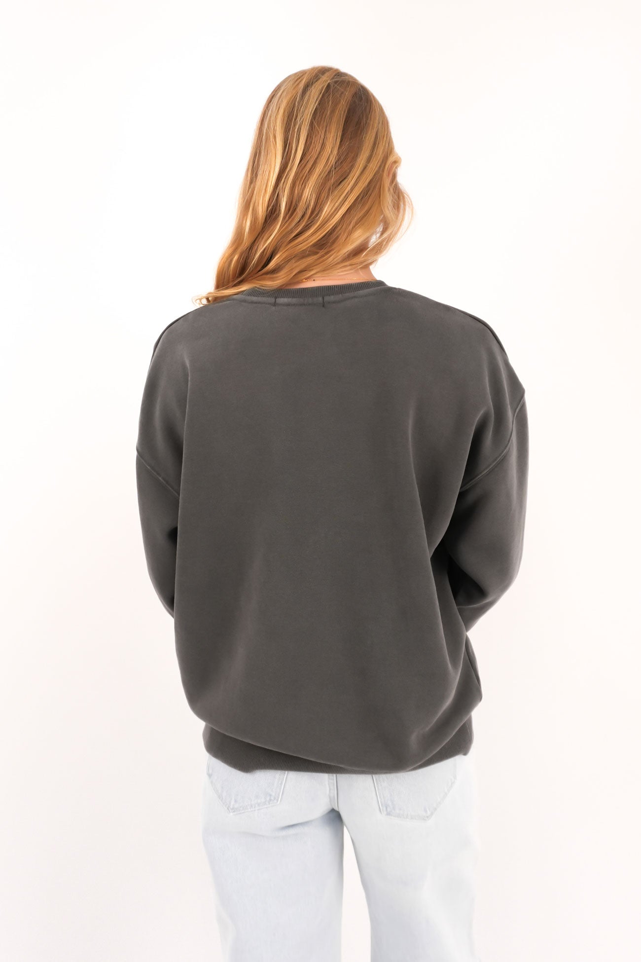 Vital Washed Oversized Crew Charcoal