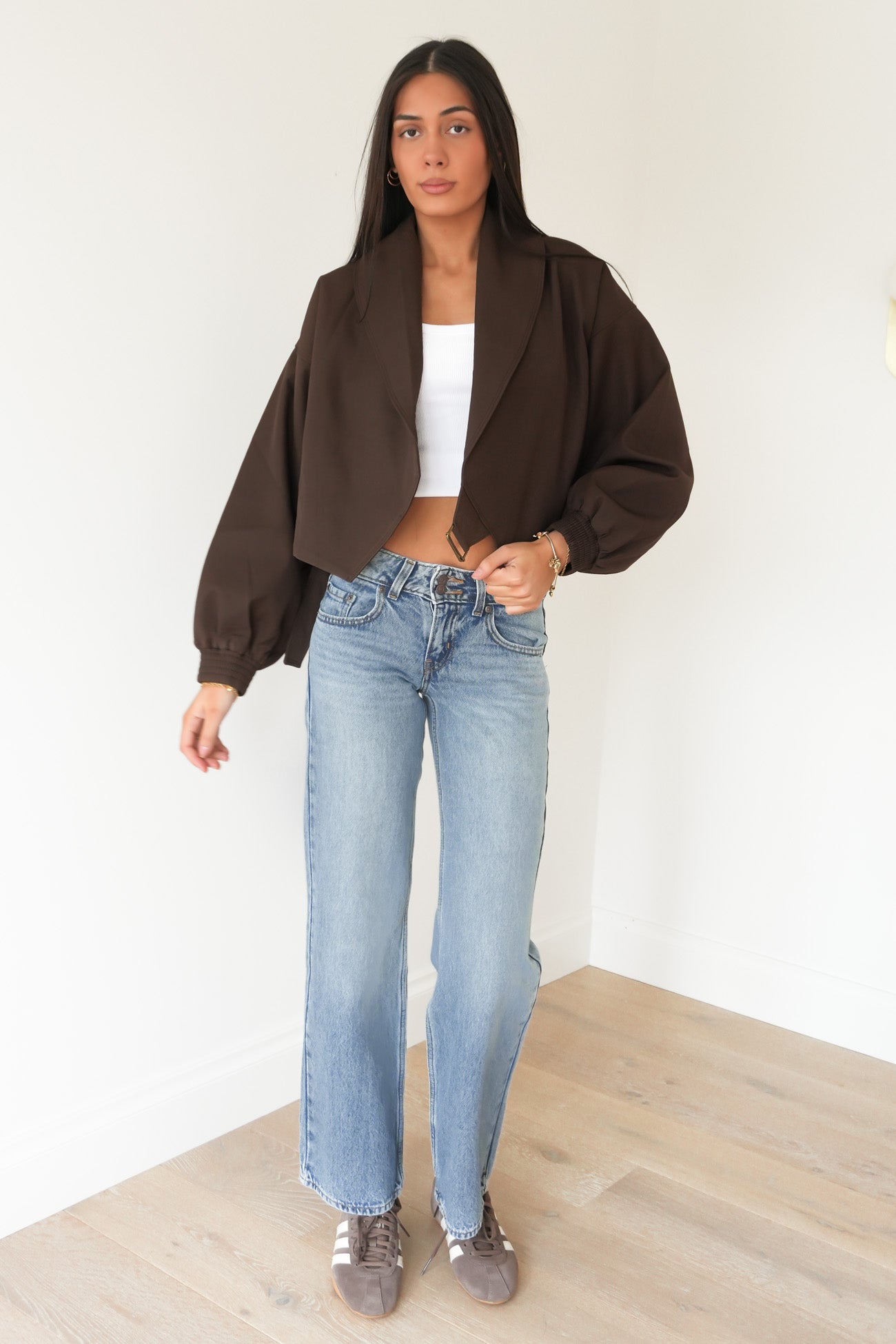 Rachael Buckled Bomber Chocolate