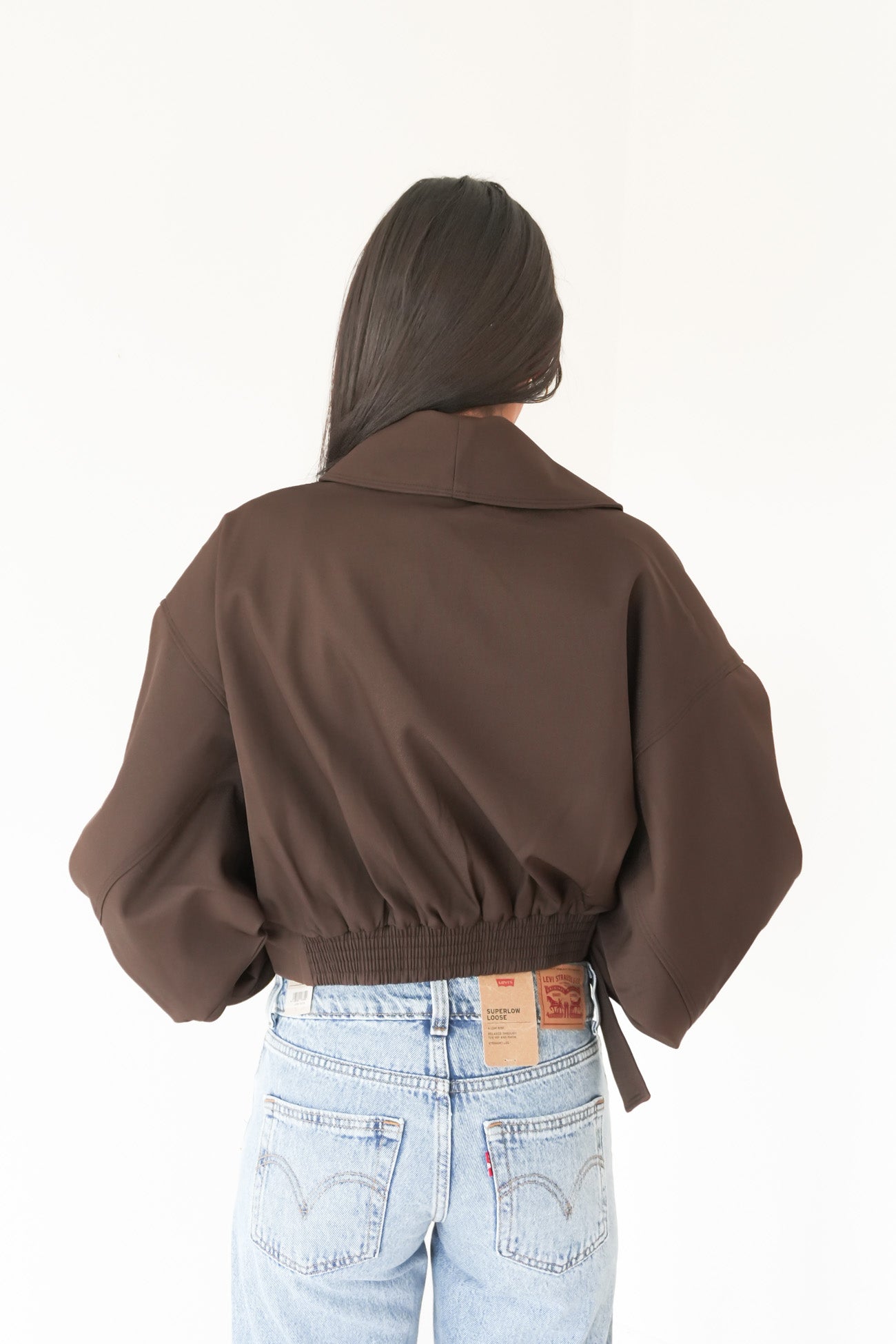 Rachael Buckled Bomber Chocolate