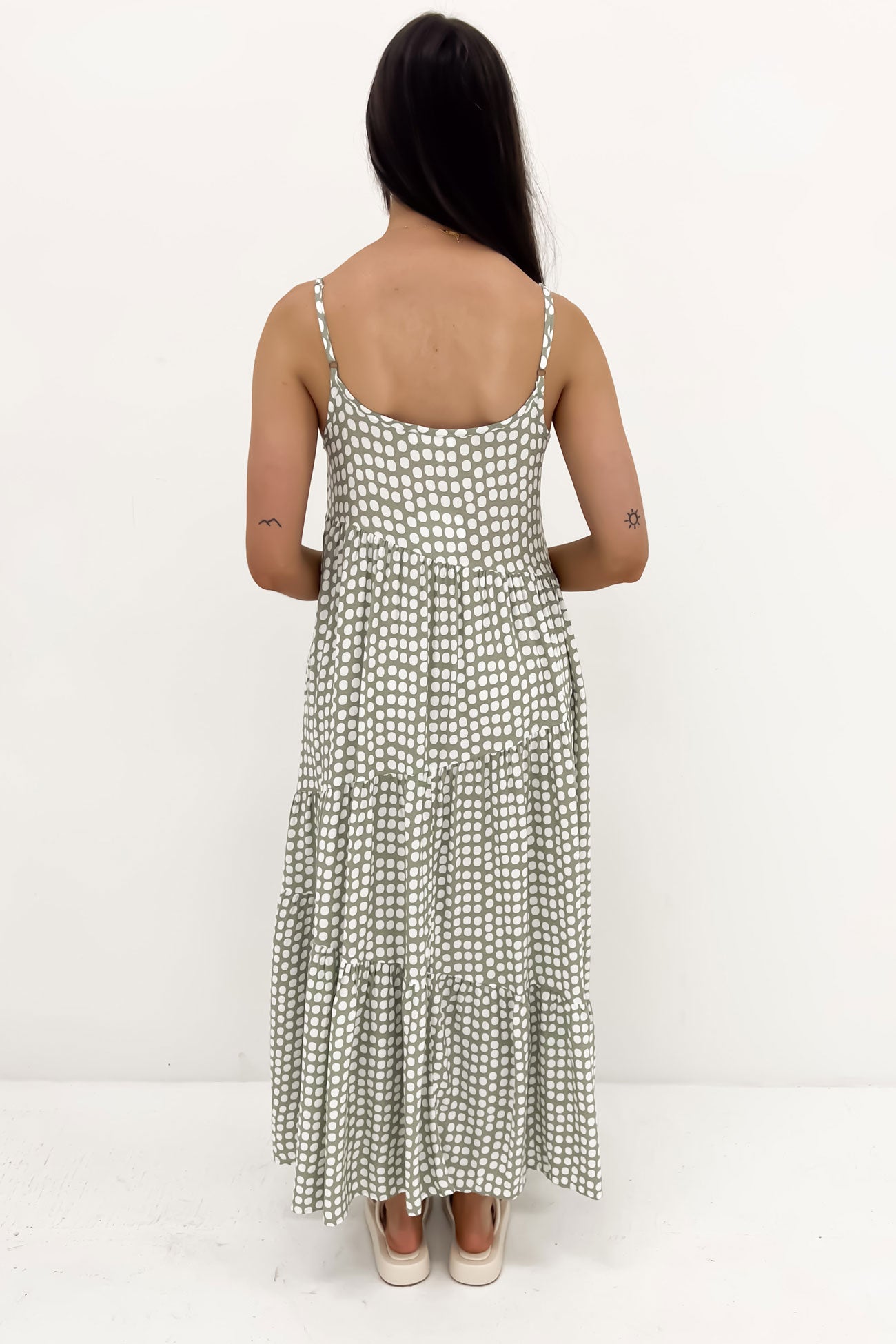 Waylon Midi Dress Sage Pebble