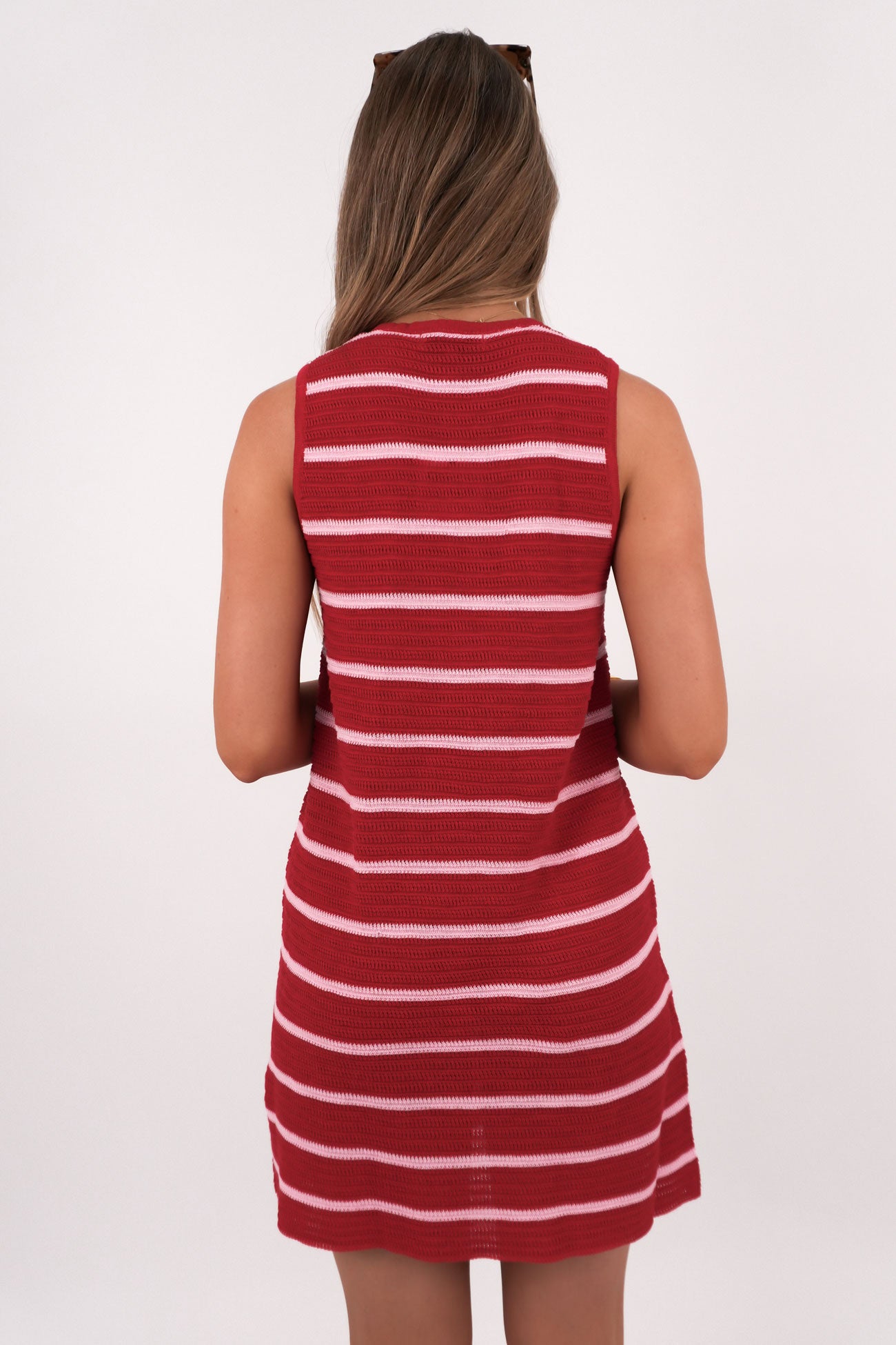 Wilda Knit Mini Dress Red Pink