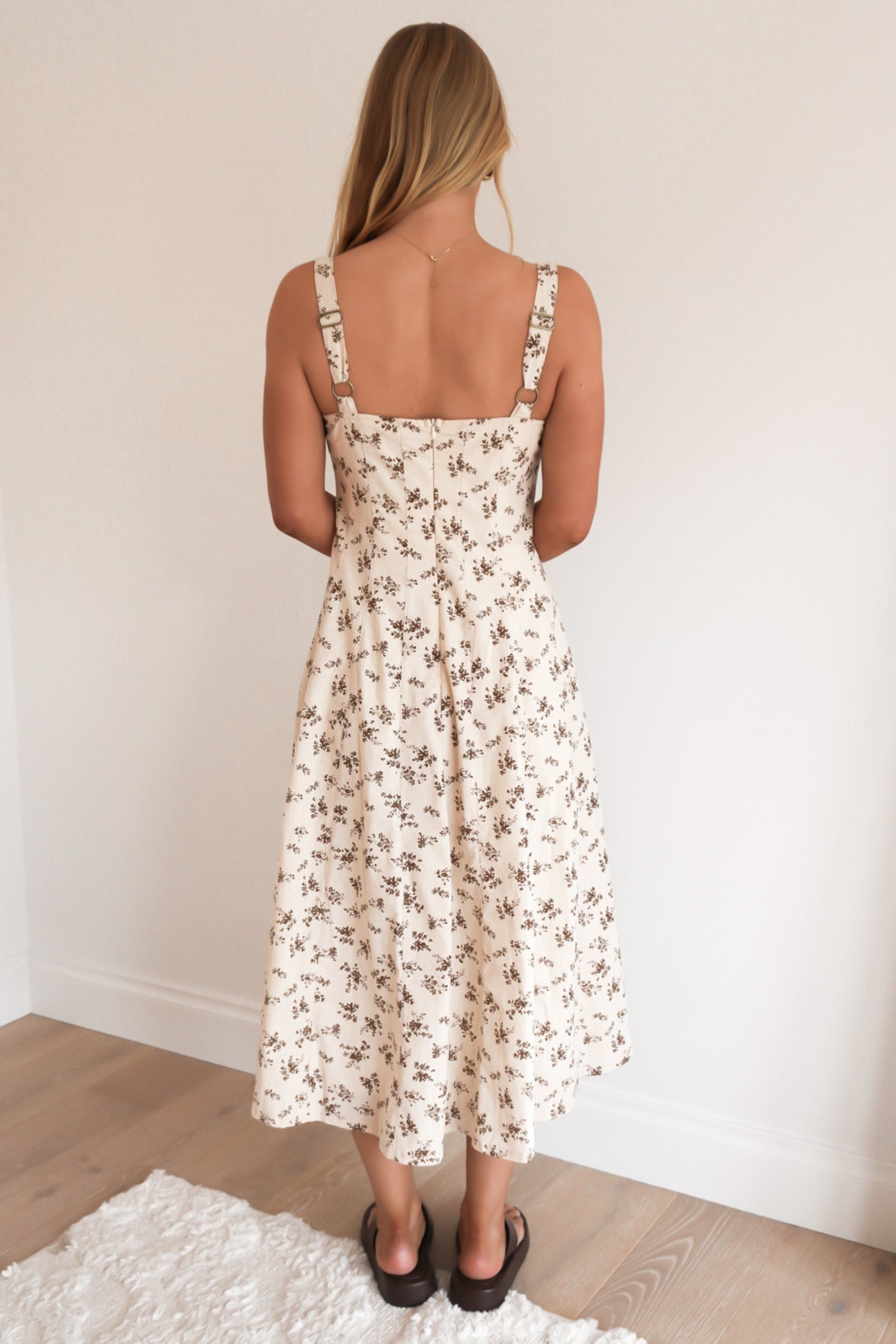 Winslow Midi Dress Natural Floral