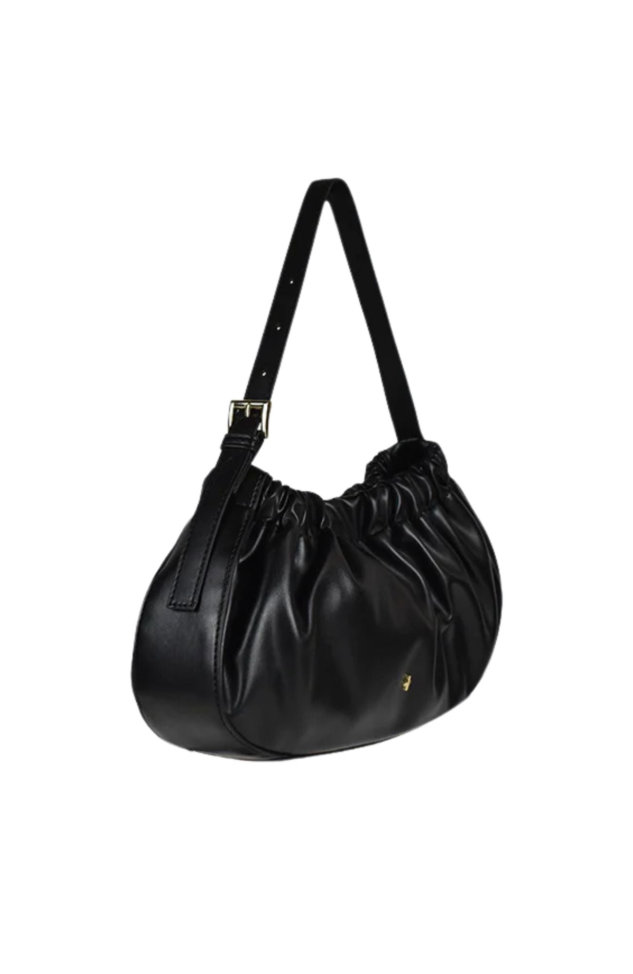 Wrinkle Bag Black PU Gold