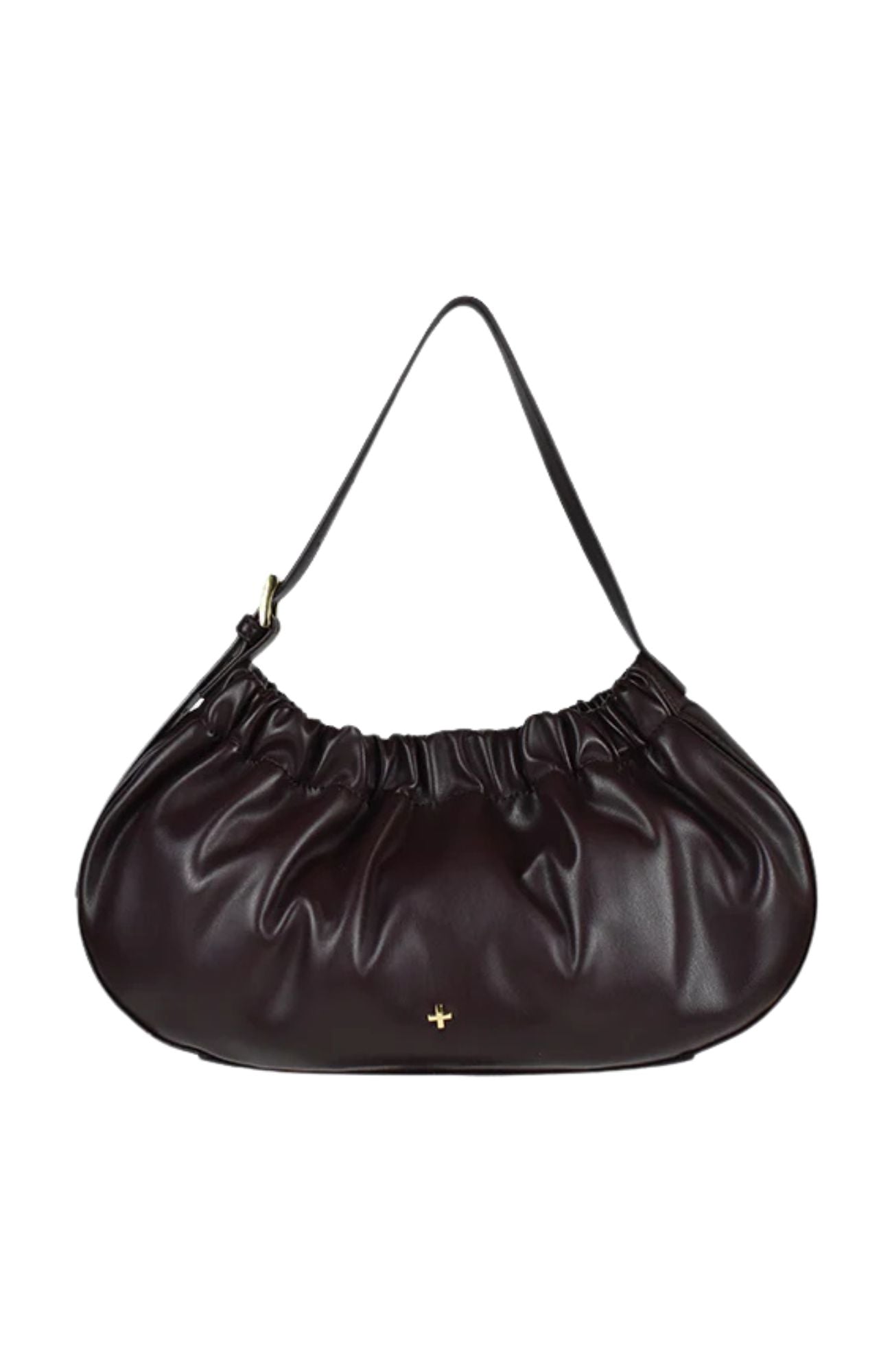 Wrinkle Bag Chocolate PU Gold