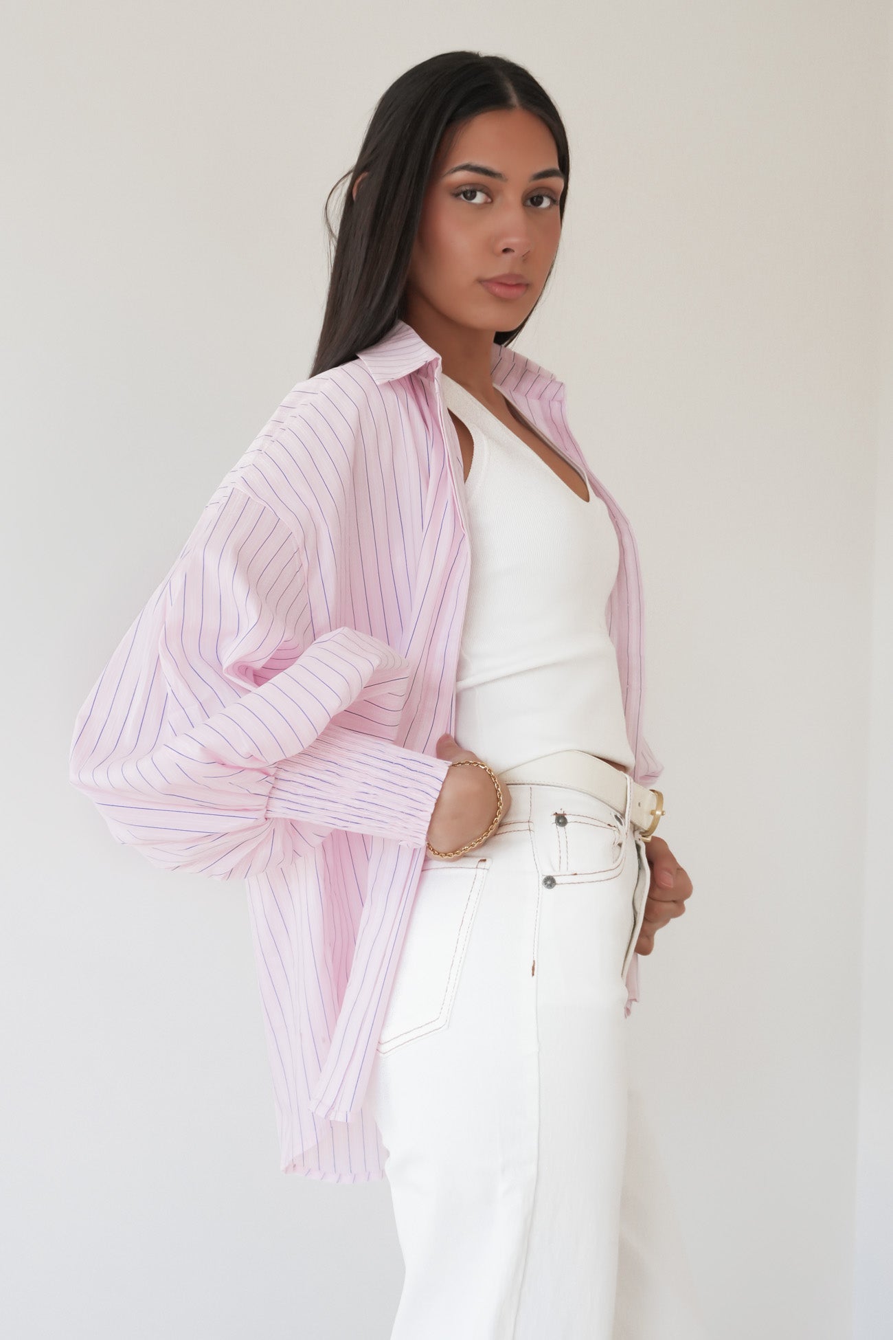 Zavier Shirt Light Pink Stripe