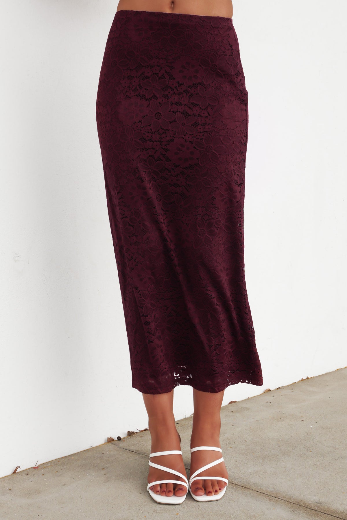 Zea Lace Maxi Skirt Wine