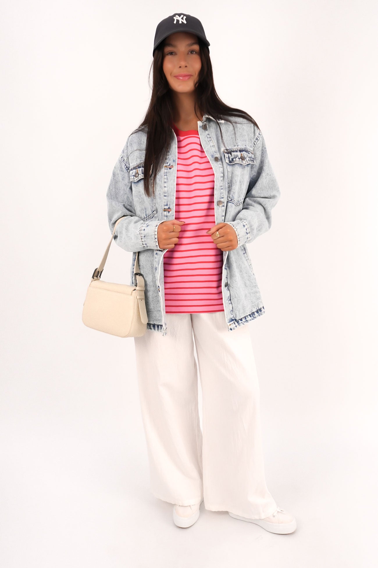 Zora Long Sleeve Tee Pink Stripe f44