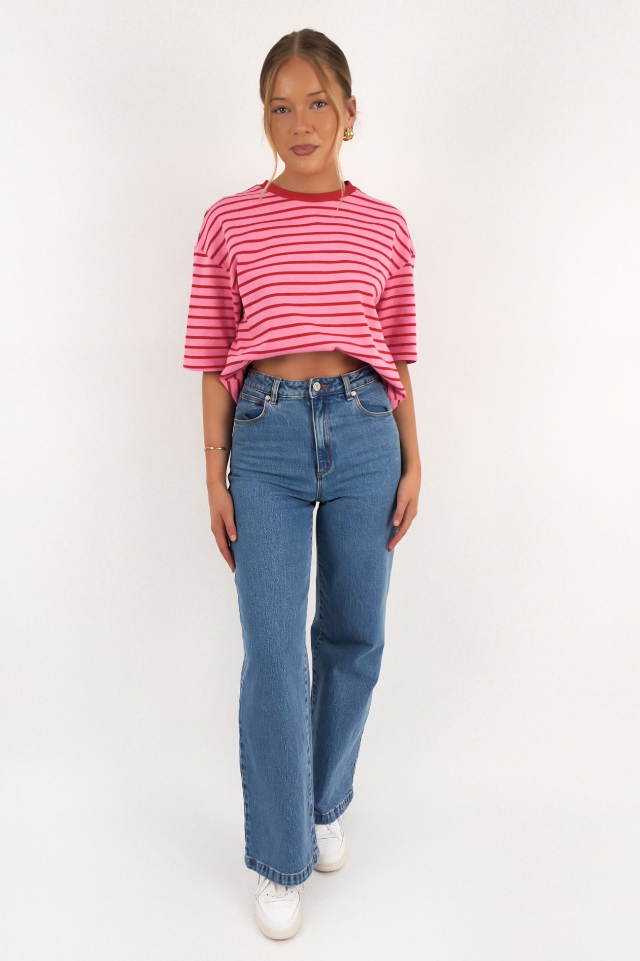 Zora Tee Pink Stripe