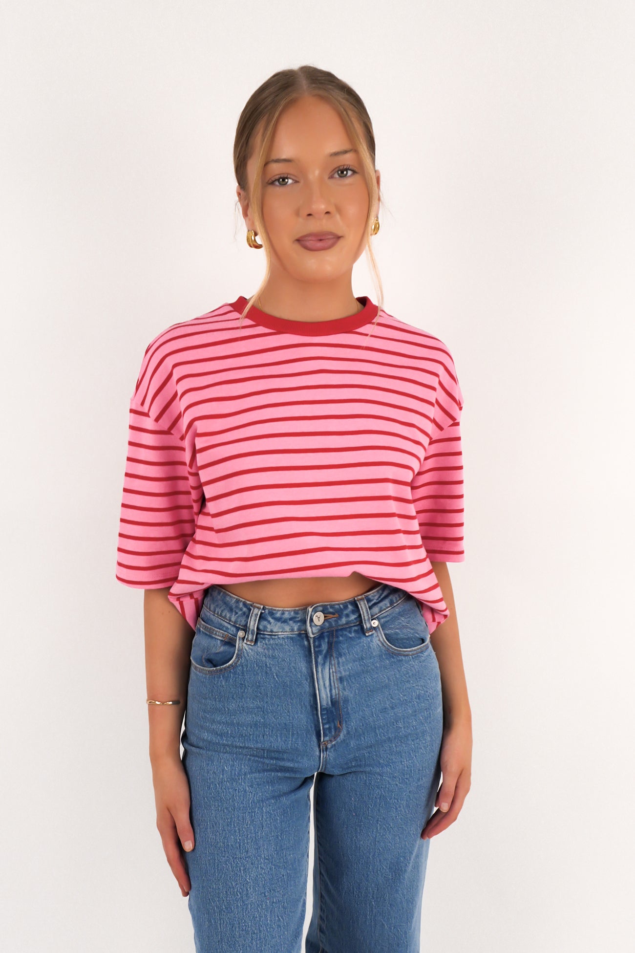 Zora Tee Pink Stripe