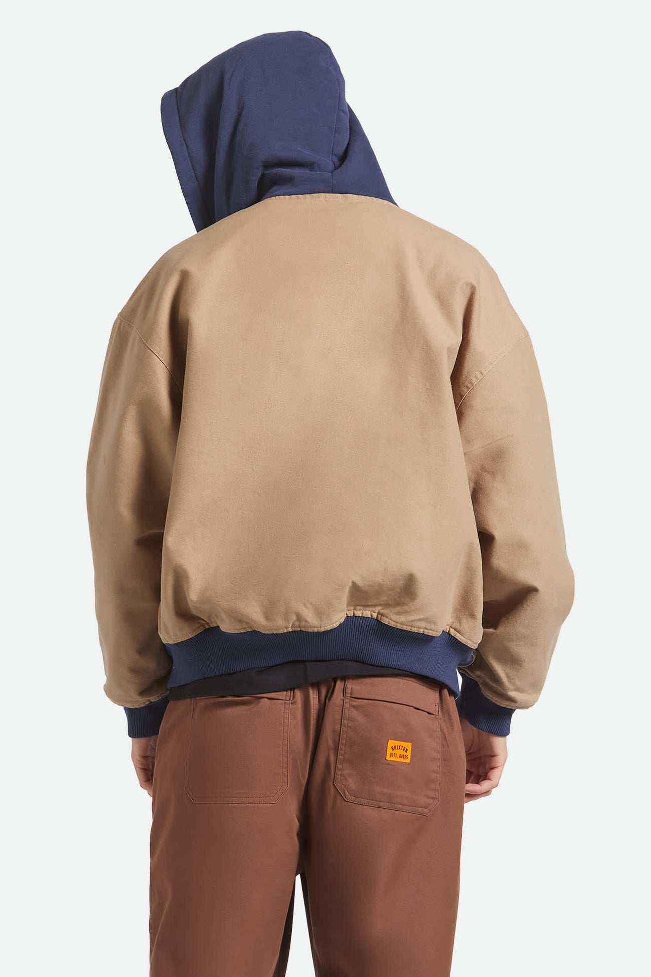 Canvas Hooded Bomber Jacket Khaki Mood Indigo