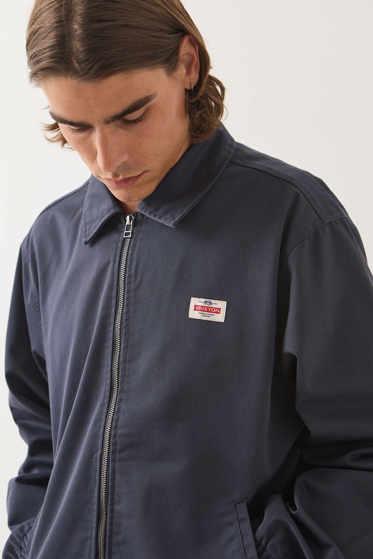 Trademark Light Weight Garage Zip Jacket Washed Navy