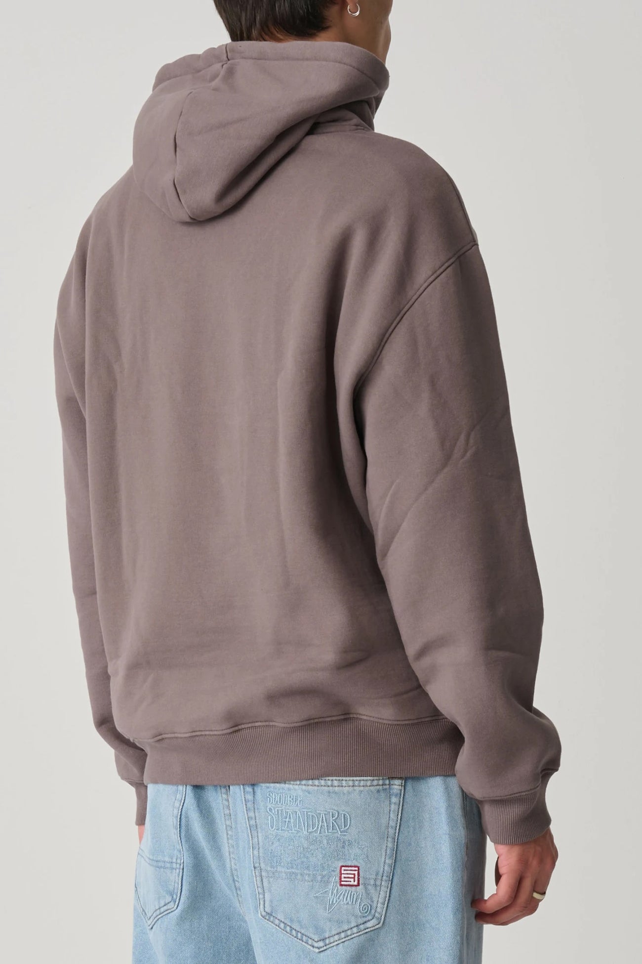 Mid Block Fleece Hood Ash