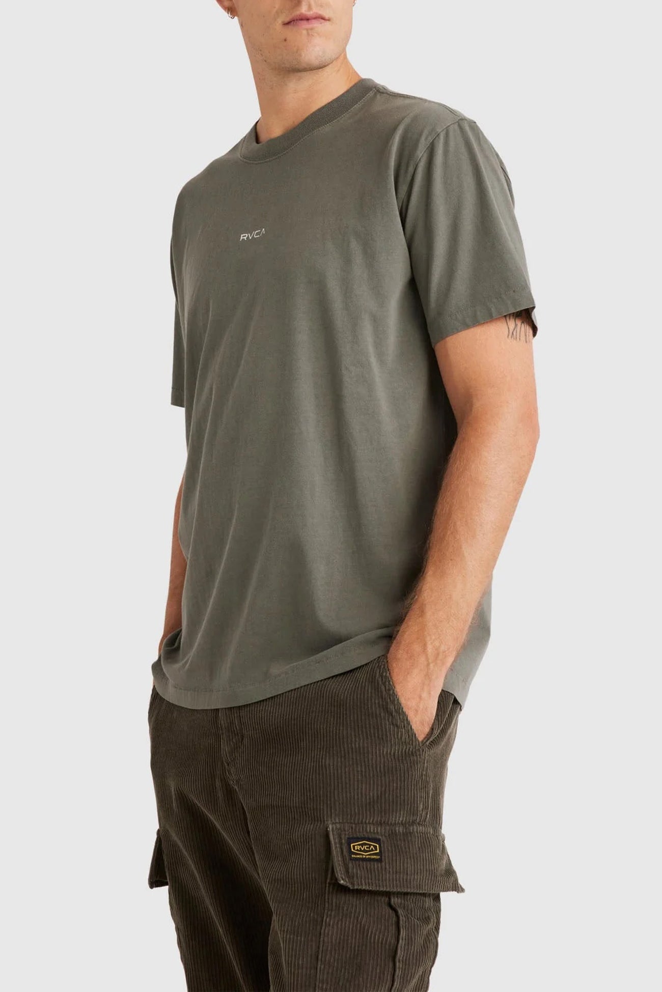 RVCA Unflipped Short Sleeve Tee Washed Olive