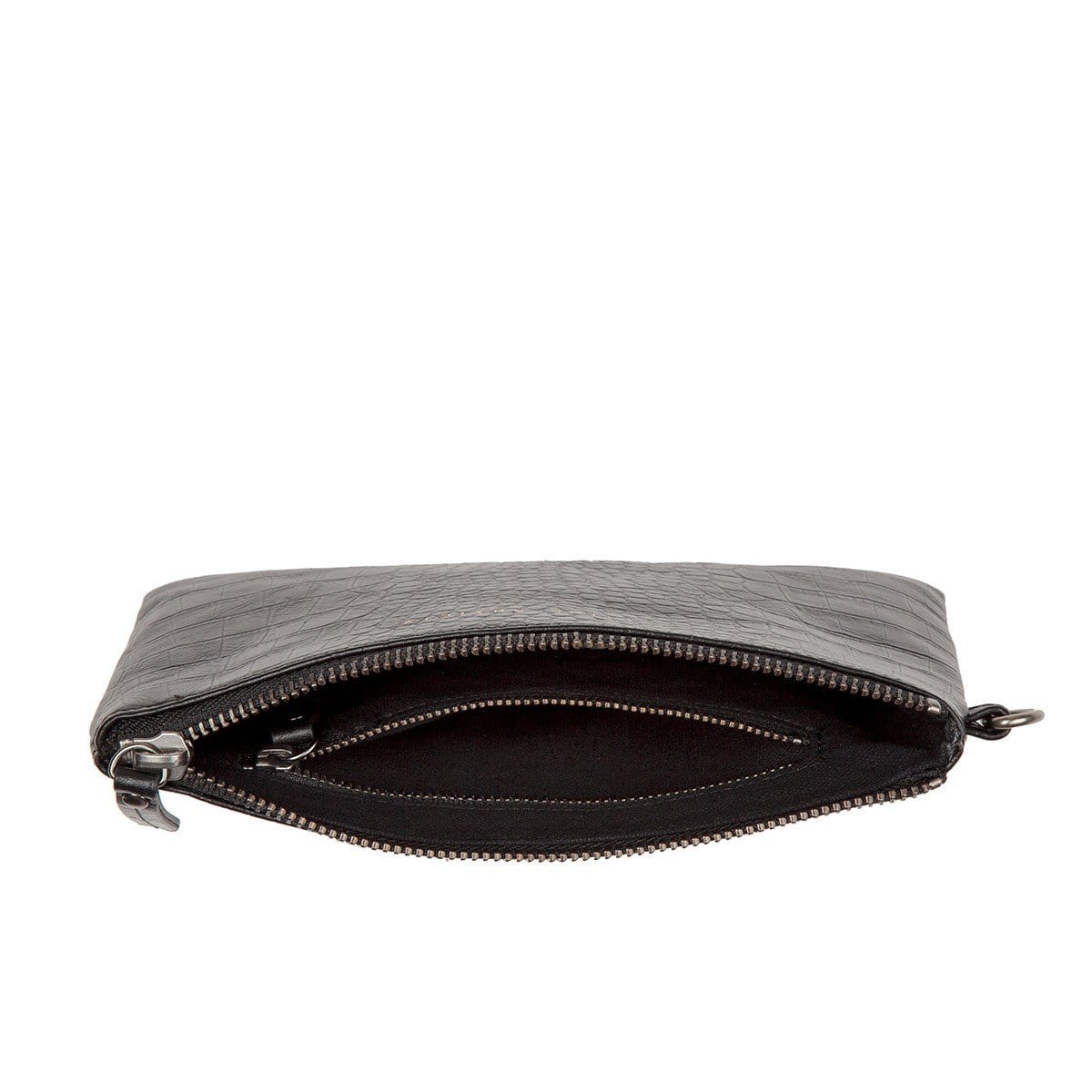 Fixation Wallet Black Croc Embossed Status Anxiety - Jean Jail