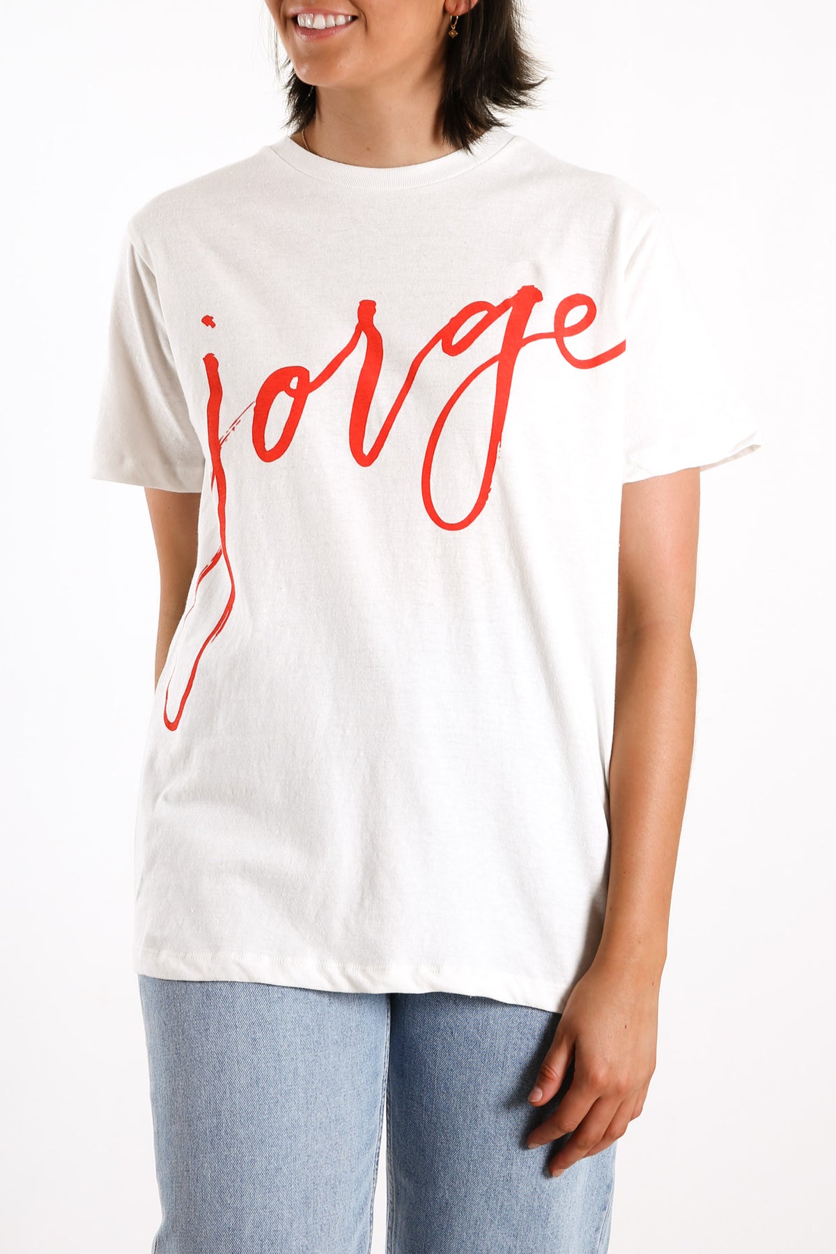Jorge Sign Here Tee Vintage White