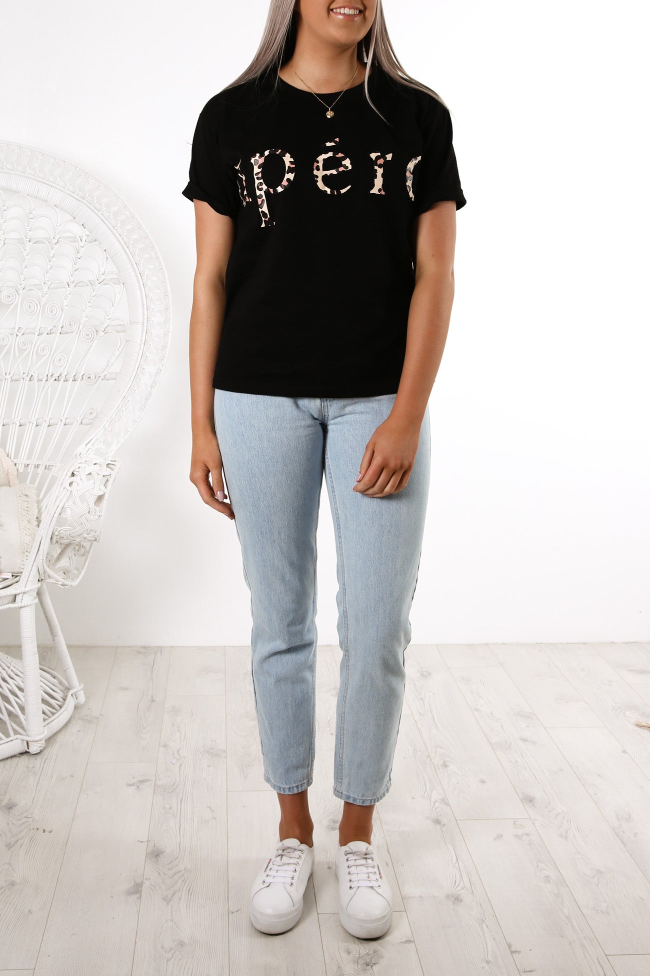 JJ Leopard Printed Tee Black