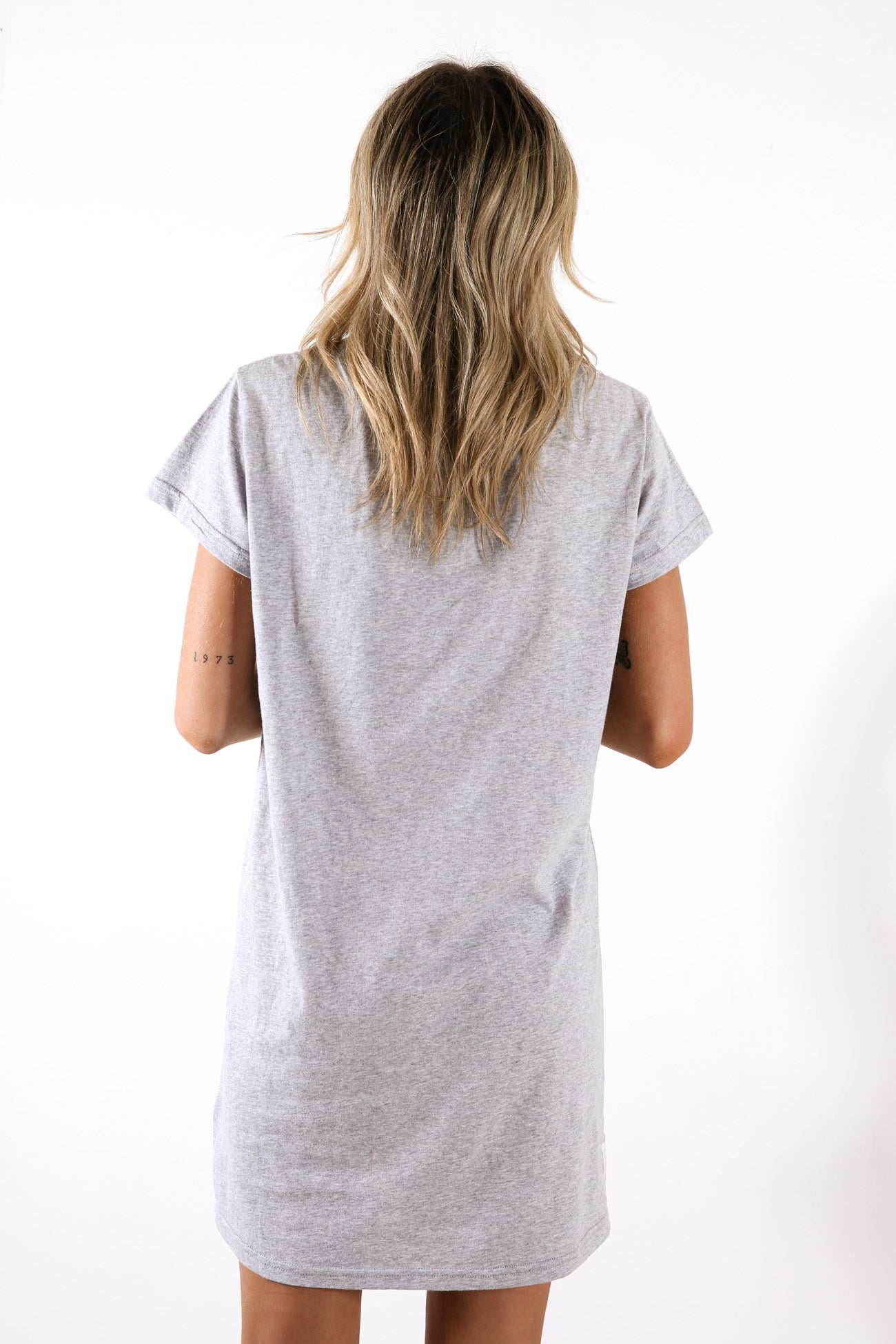 Unstoppable Tee Dress Grey Marle Leopard