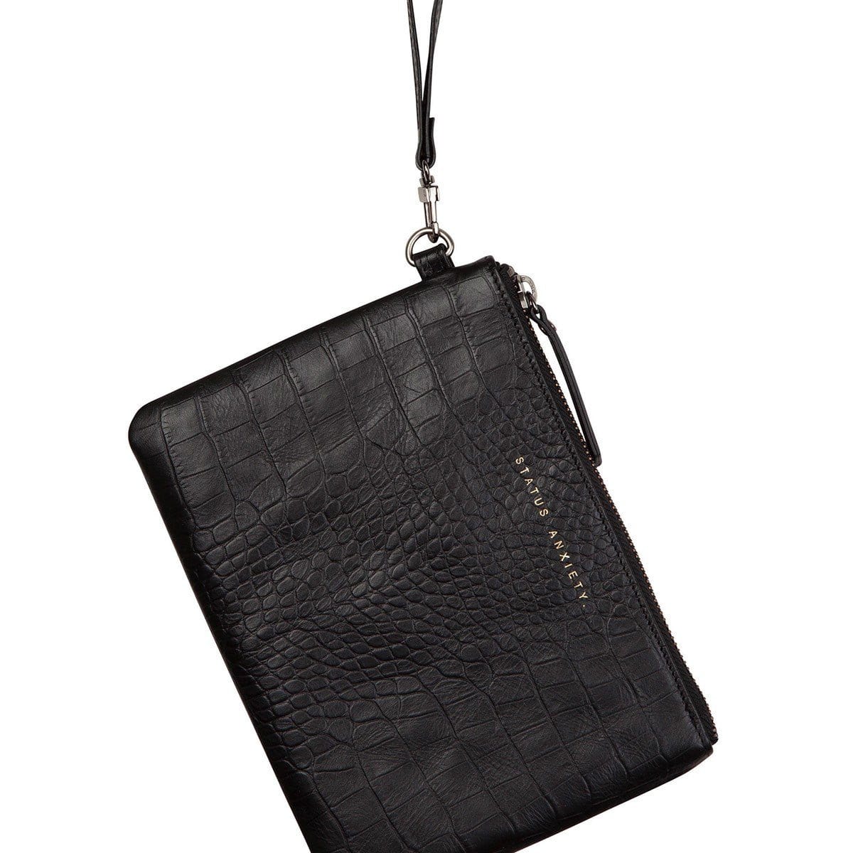 Fixation Wallet Black Croc Embossed Status Anxiety - Jean Jail