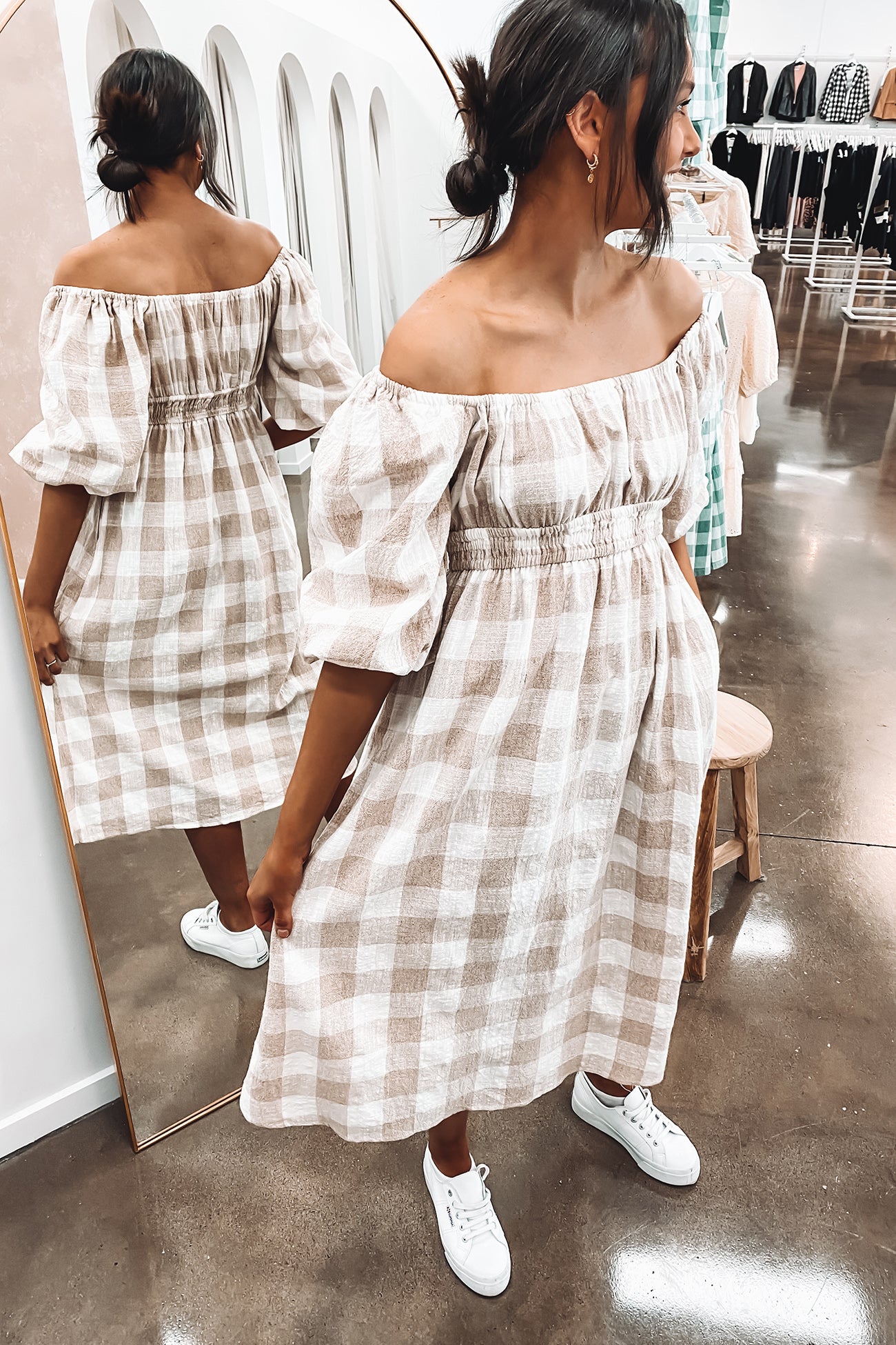 Alden Midi Dress Beige