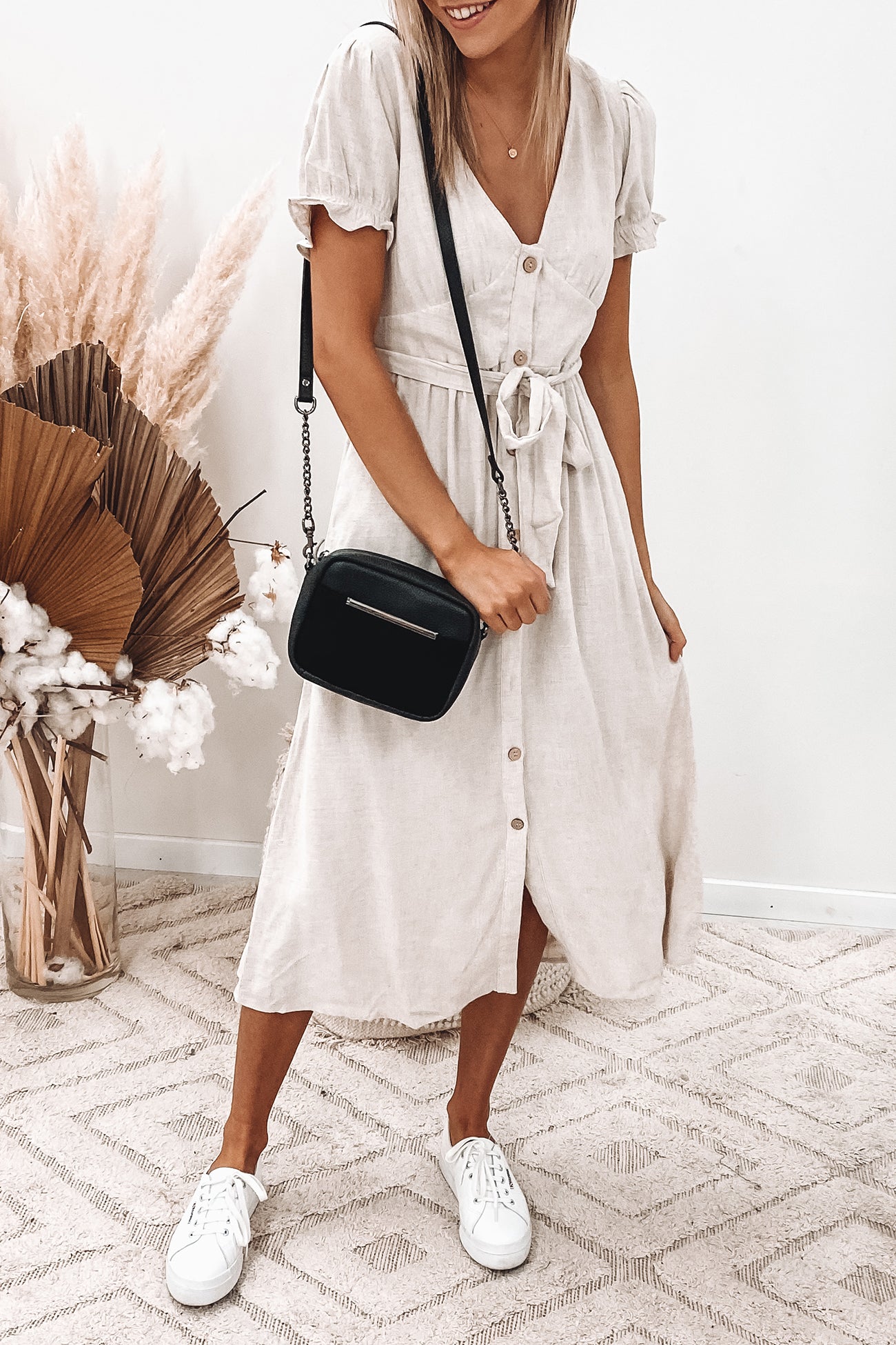 Anastasia Midi Dress Beige