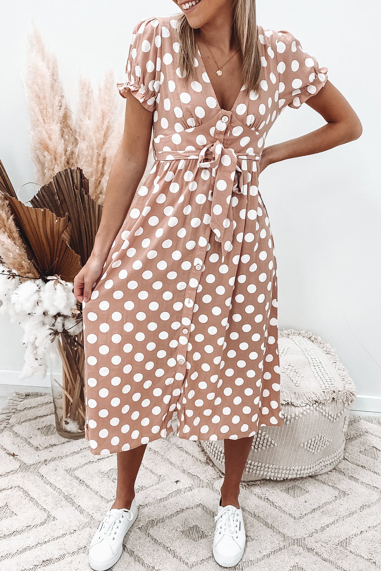Anastasia Spot Midi Dress