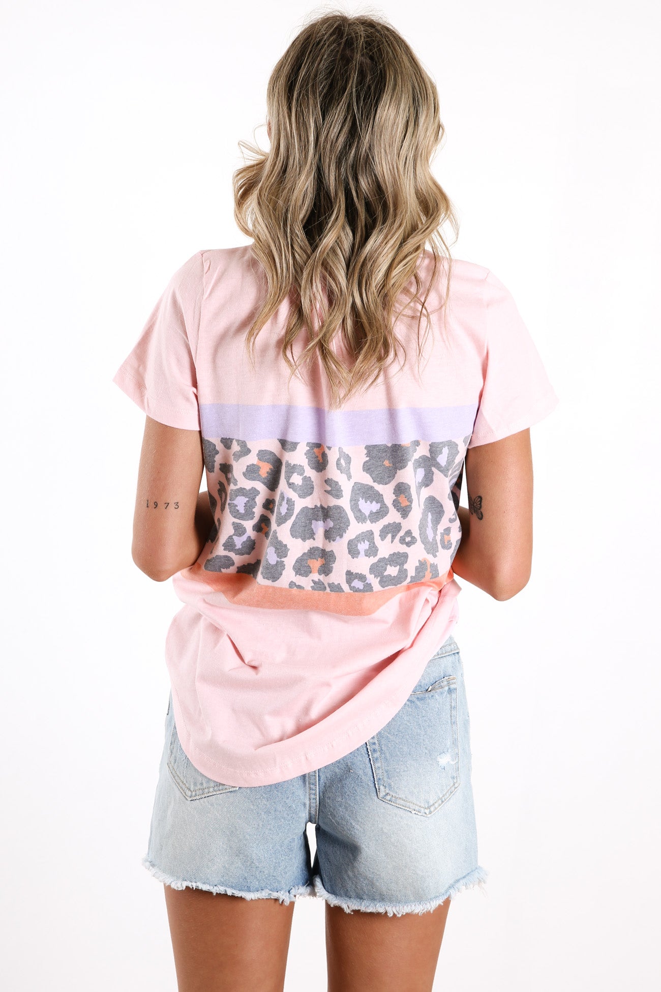 Animal Panel Tee Pink Tint