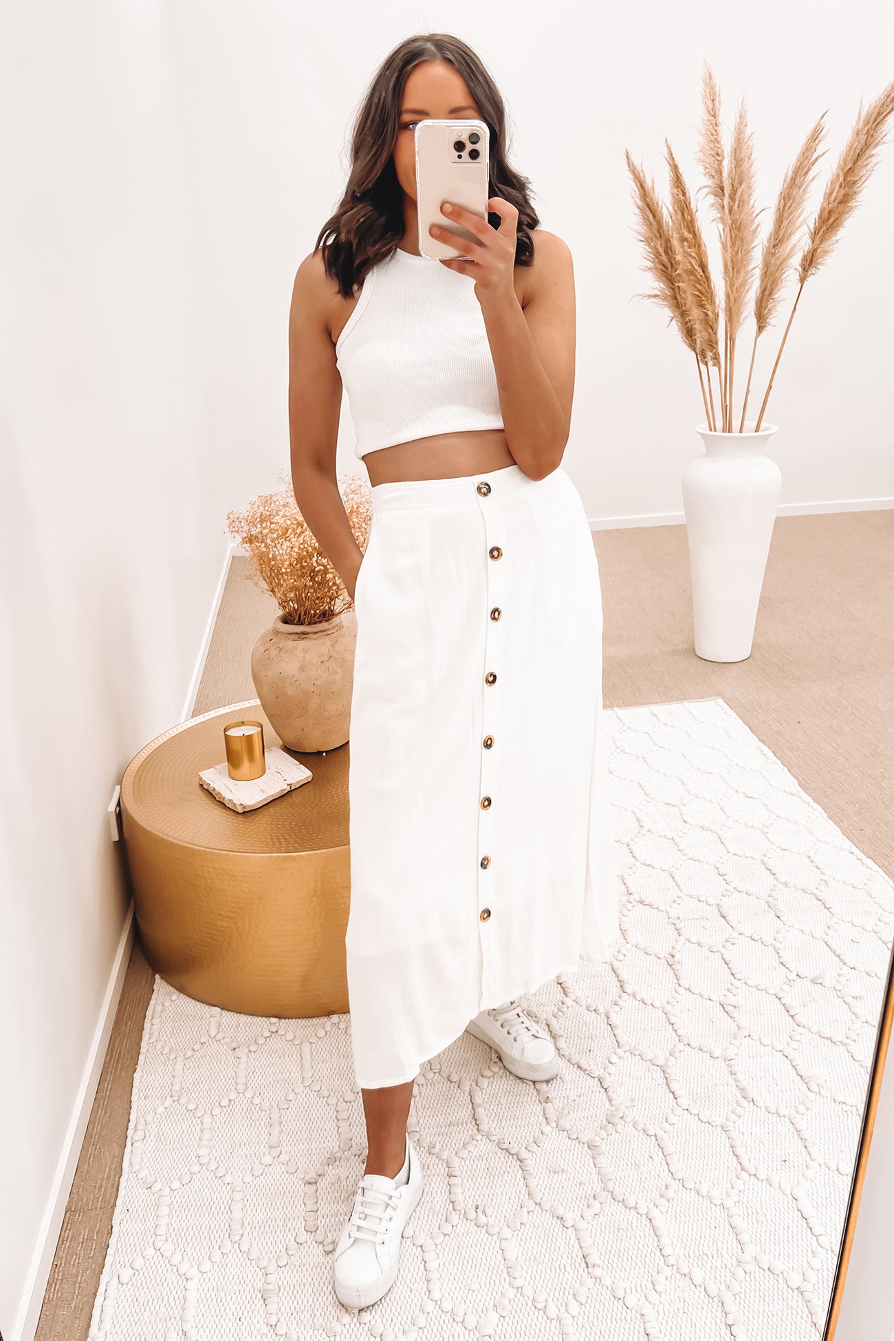 Annie Maxi Skirt White