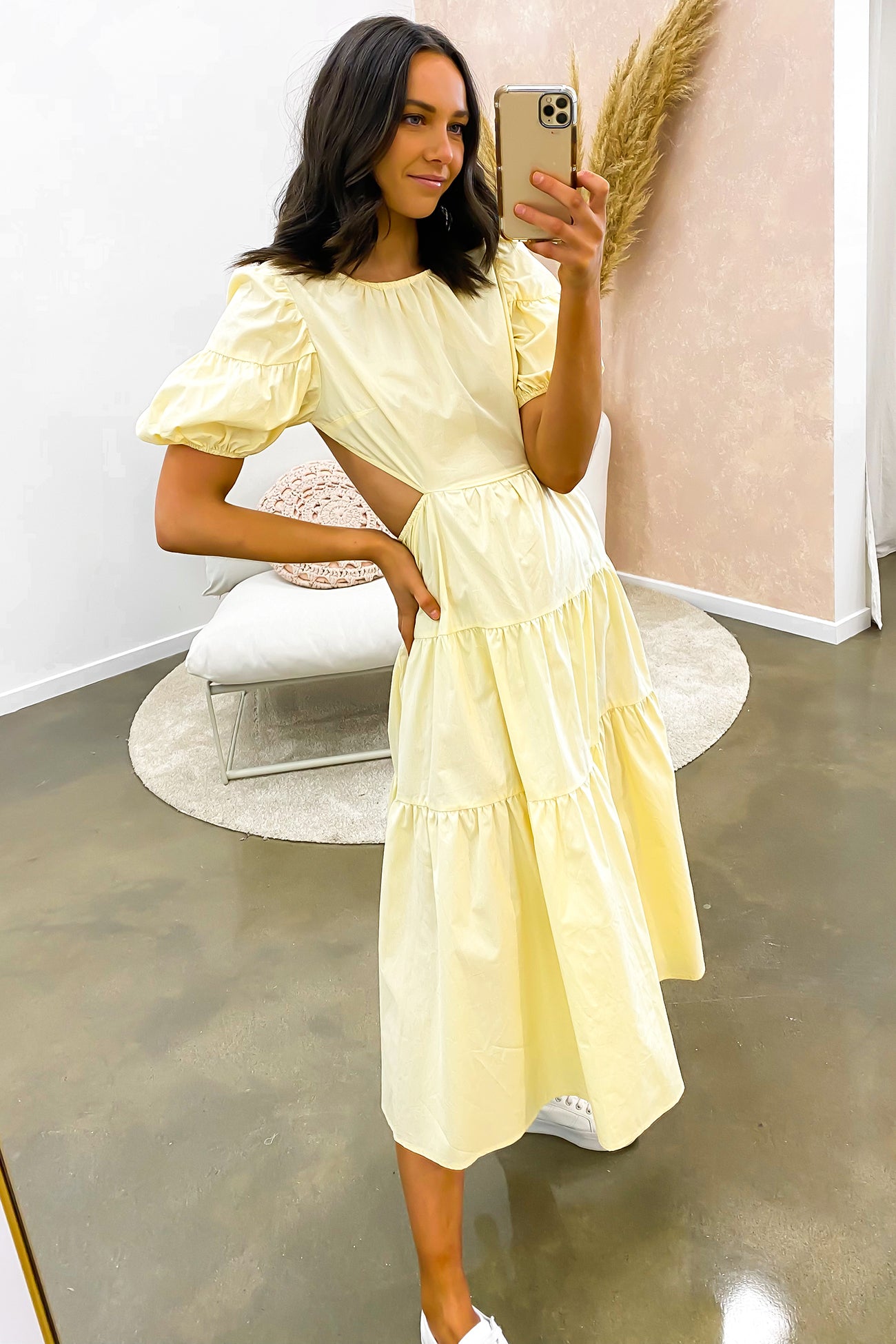 Ariana Midi Dress Yellow