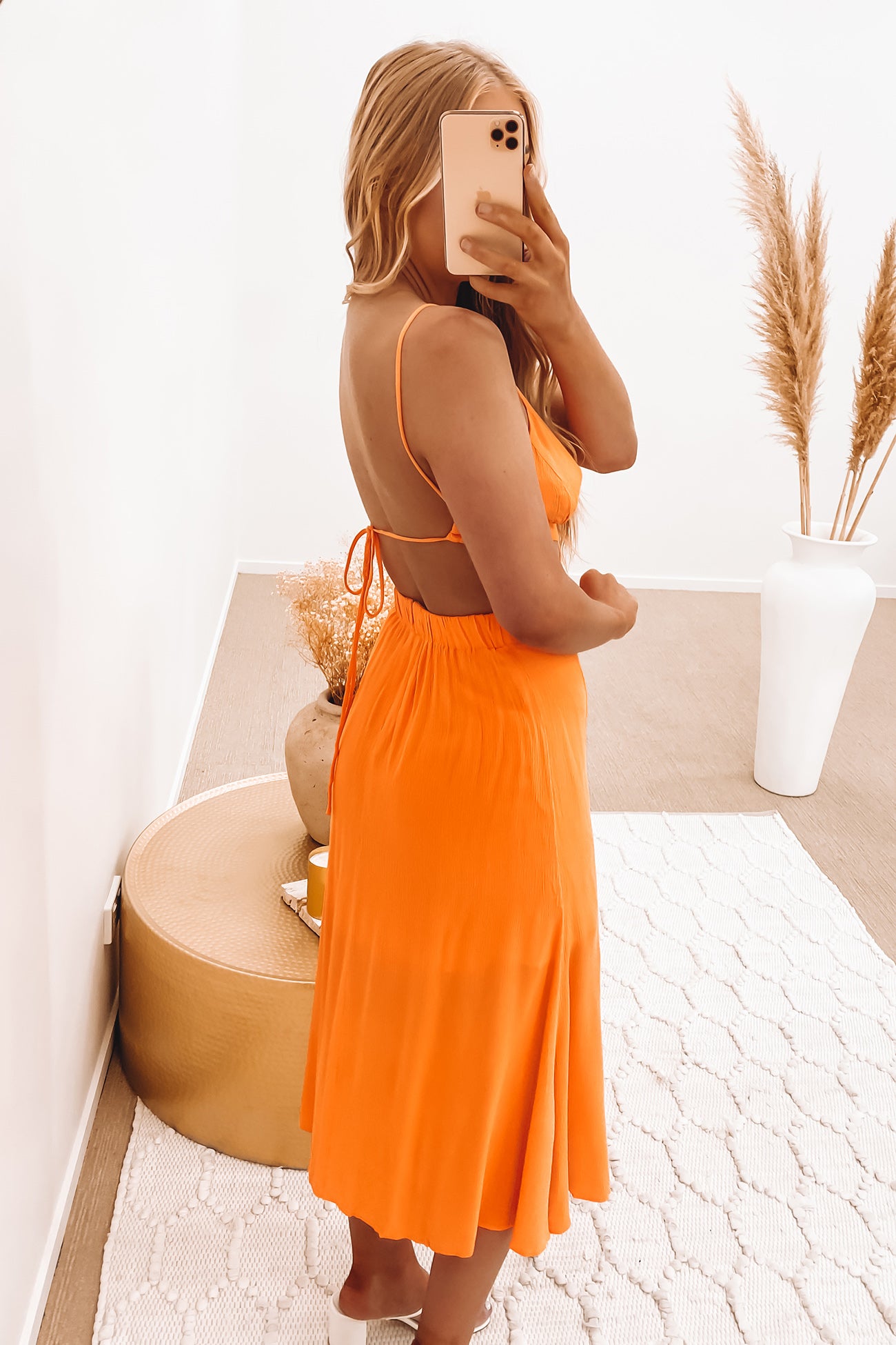 Ashley Midi Dress Orange