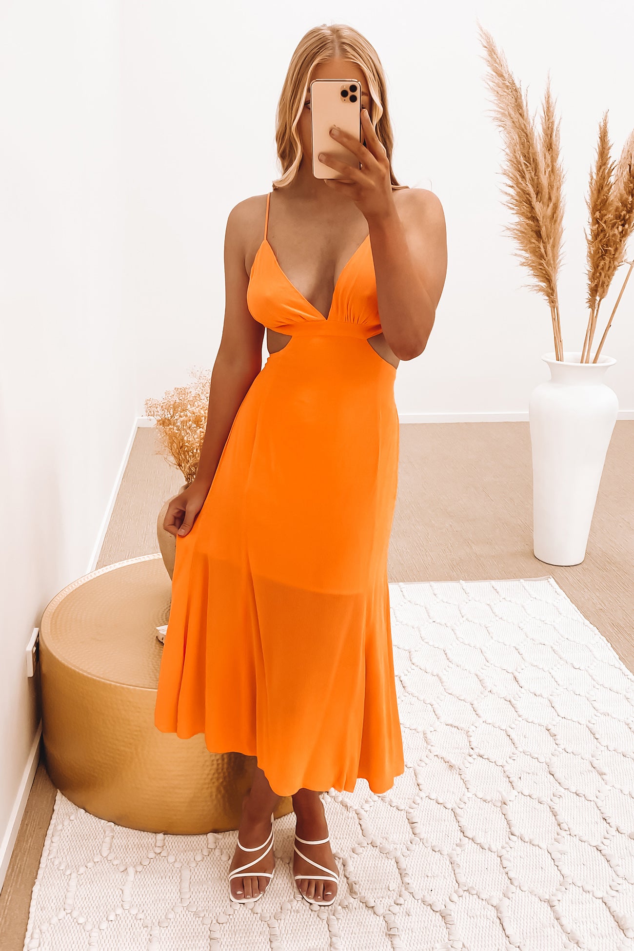 Ashley Midi Dress Orange