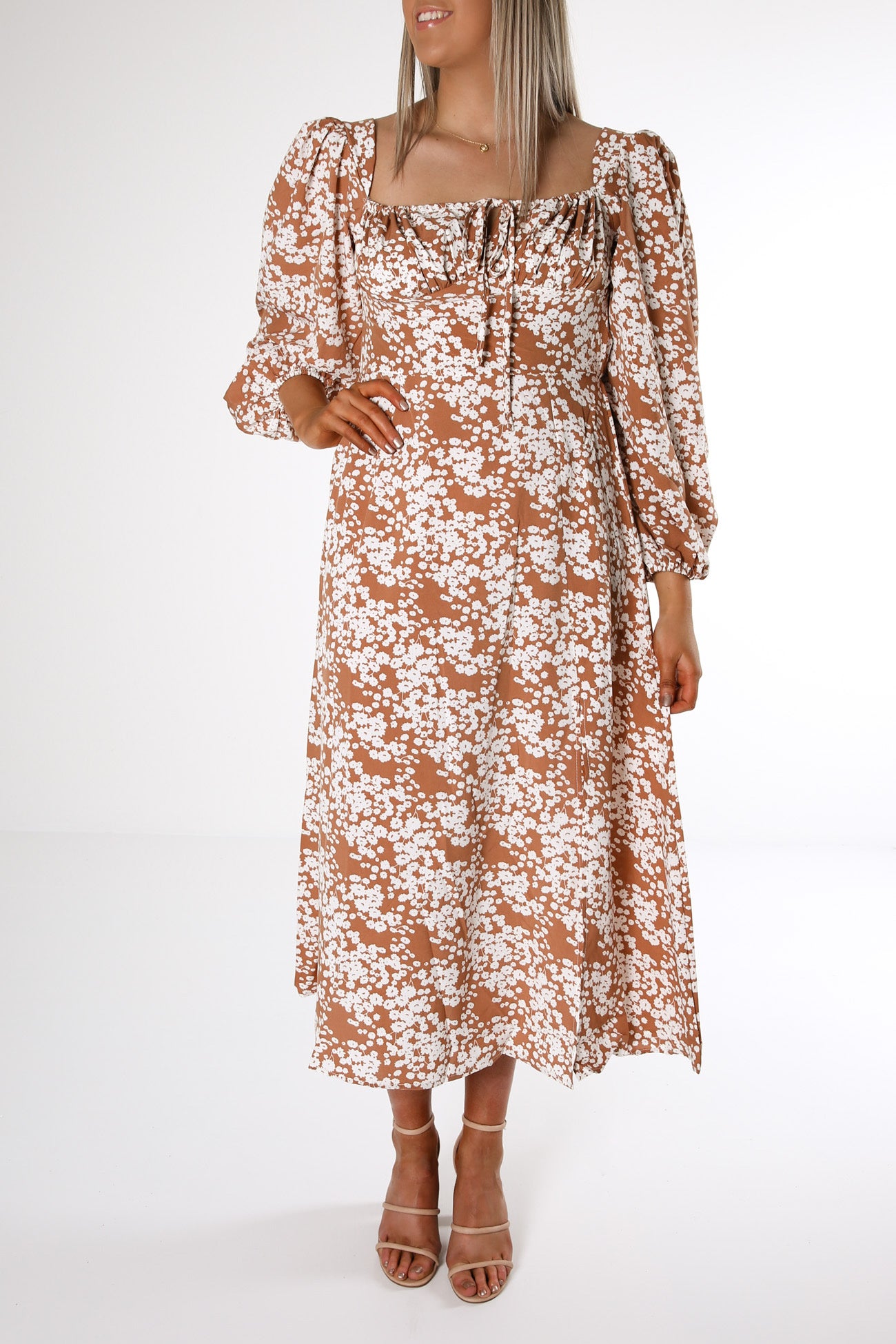 Aubrey Midi Dress Tan