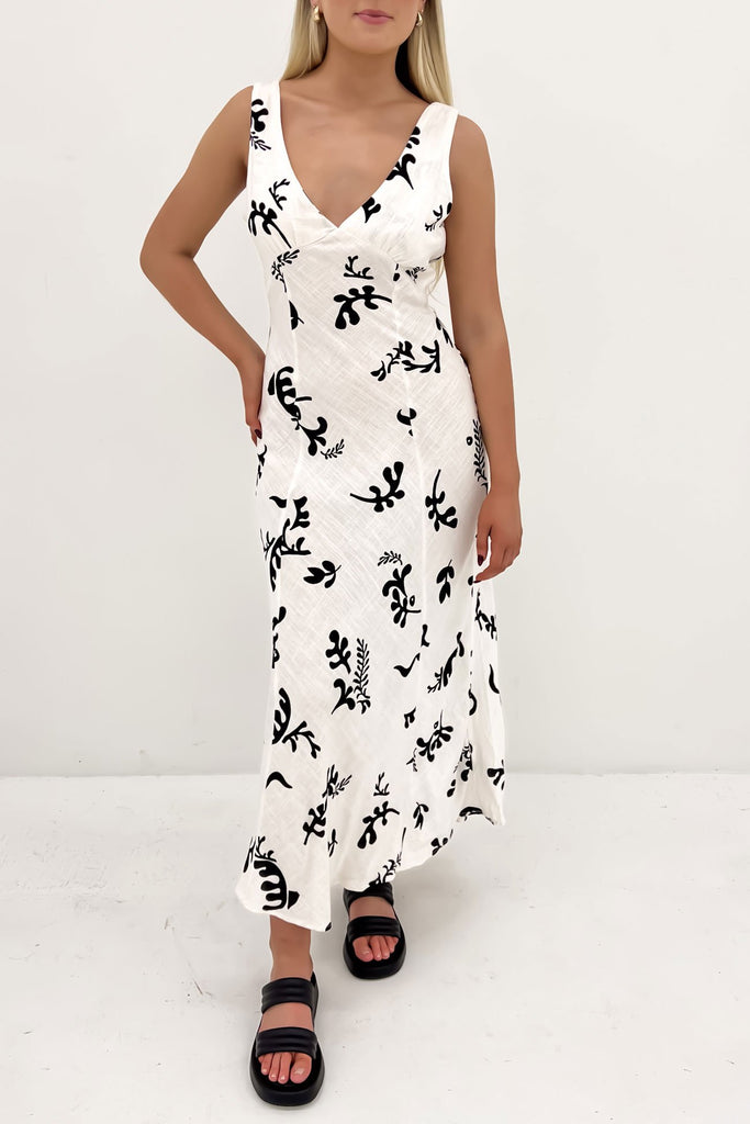 Bari Maxi Dress Cream Black Jean Jail