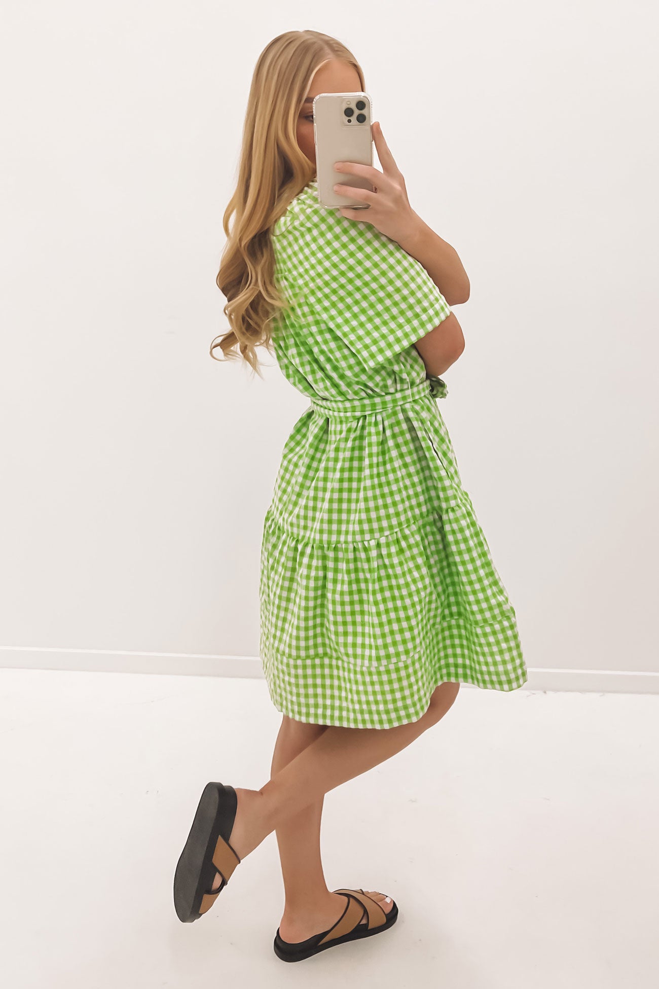 Bec Mini Dress Green Check