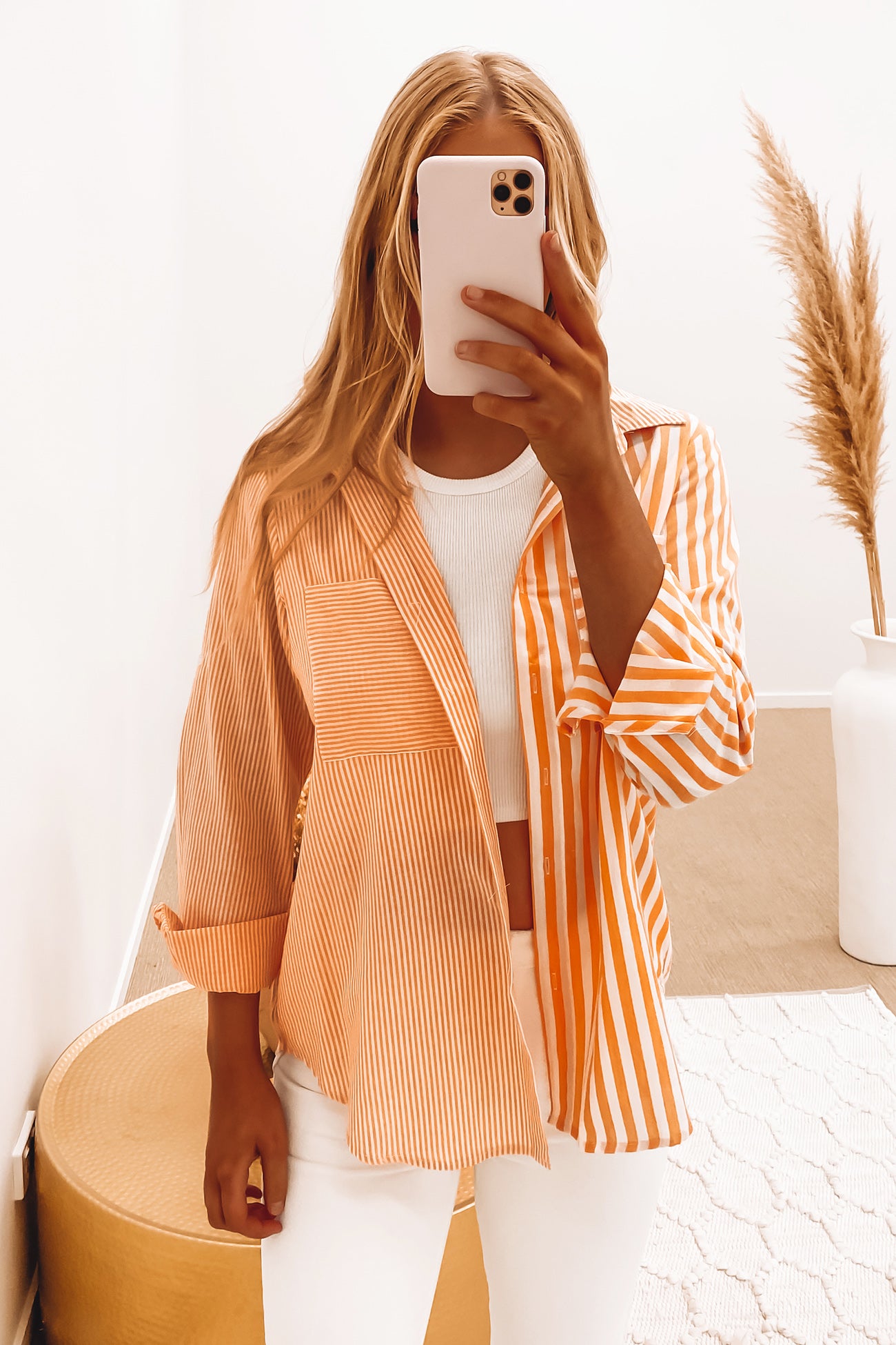 Bishop Shirt Orange Stripe